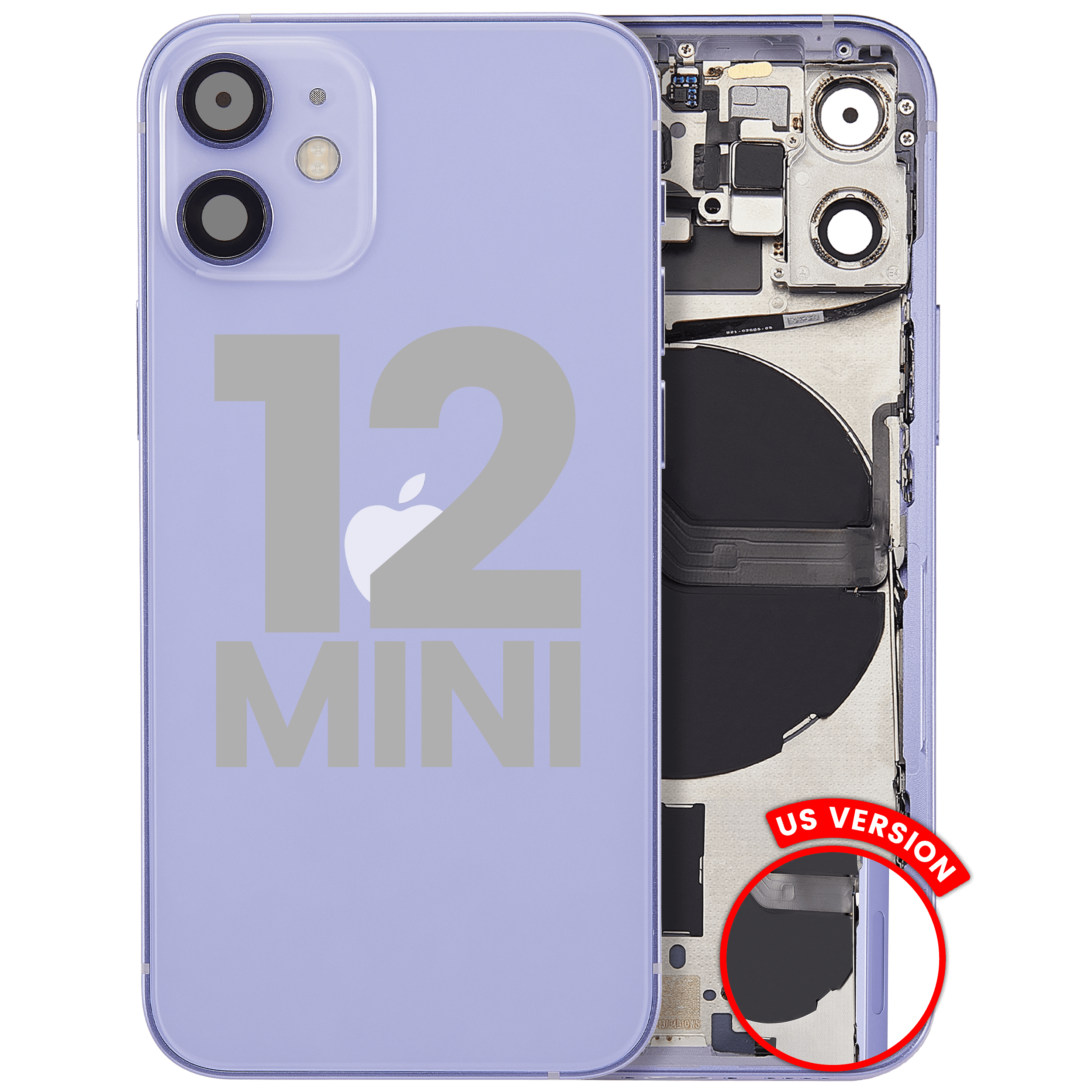 Backcover+Rahmen mit Kleinteilen iPhone 12 Mini Lila OEM A
