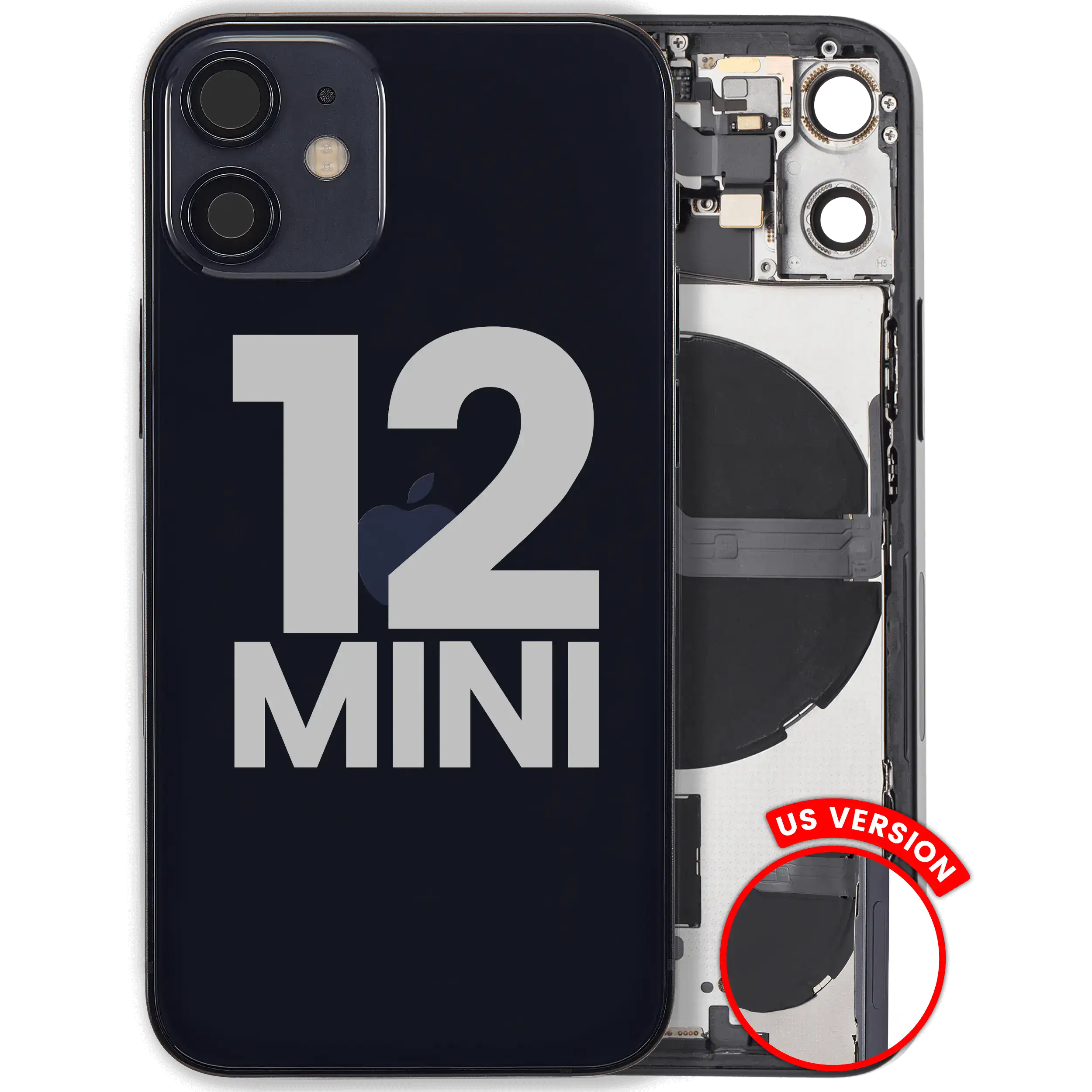 Original Apple-Ausbau A gebraucht – iPhone 12 Mini Backcover/Rahmen Schwarz