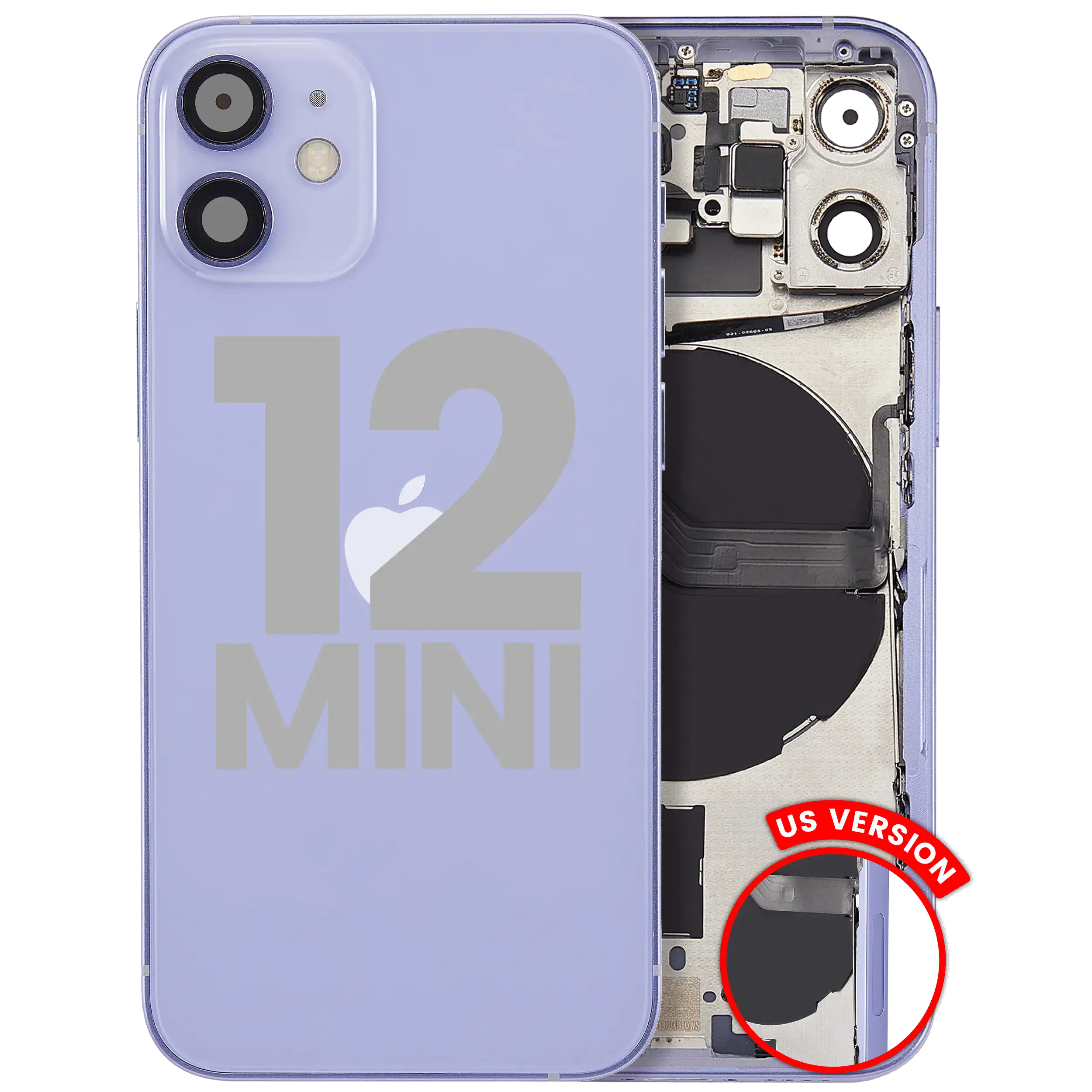 Gebrauchter Ausbau/Pull Qualität B – iPhone 12 Mini Backcover/Rahmen Violett