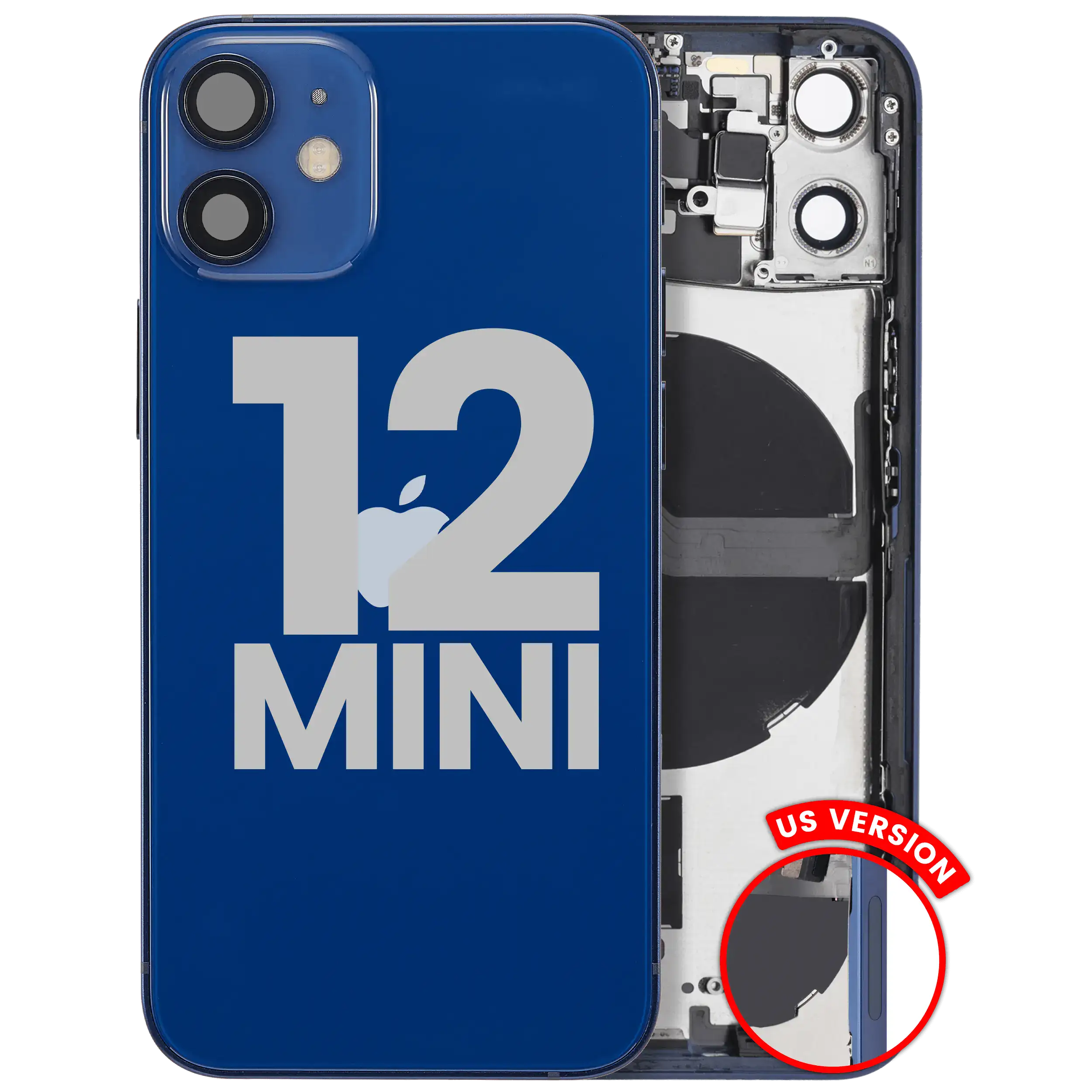 Backcover/Rahmen + Kleinteile iPhone 12 Mini US Blau OEM B