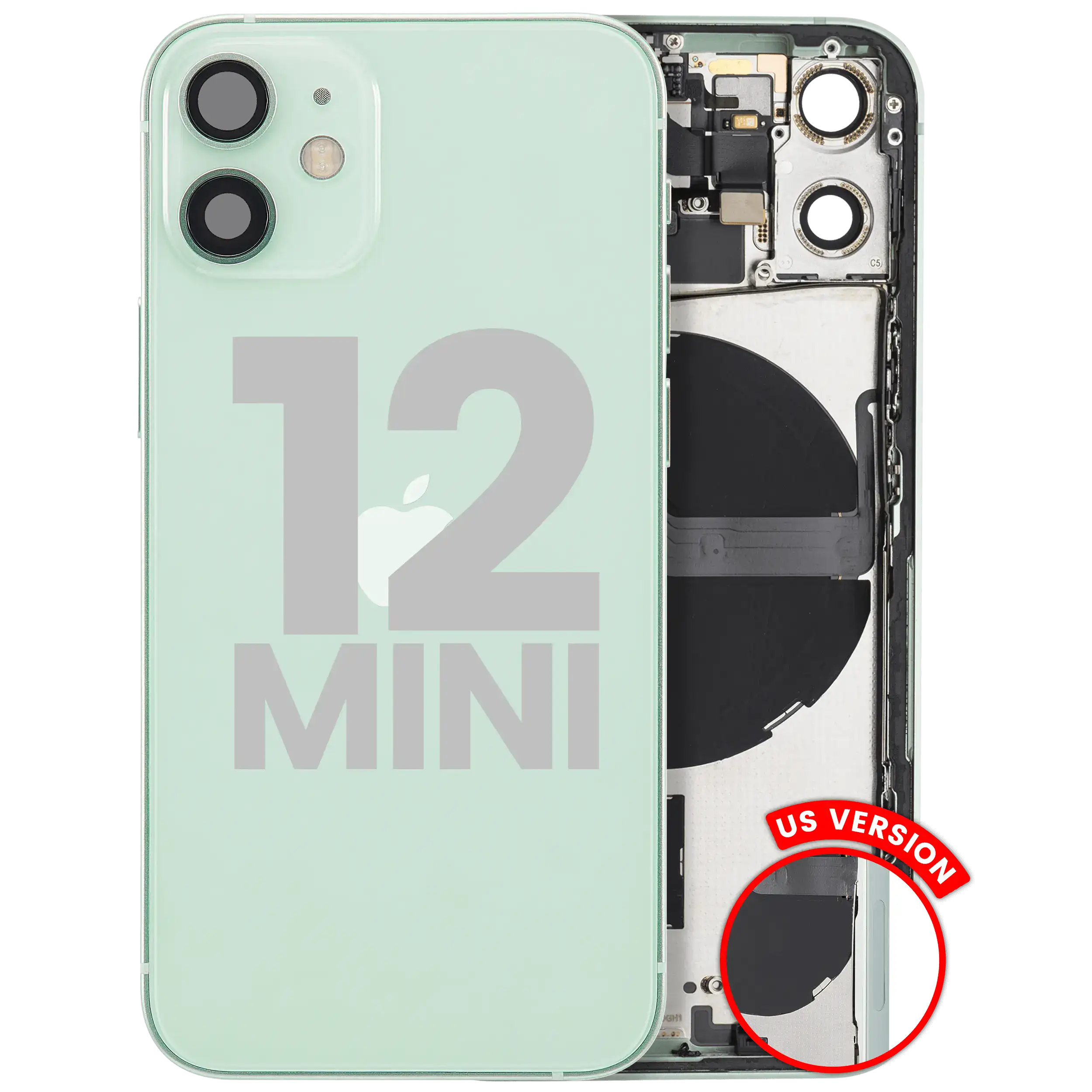 Backcover/Rahmen mit Kleinteilen iPhone 12 Mini Grün (OEM Pull B)