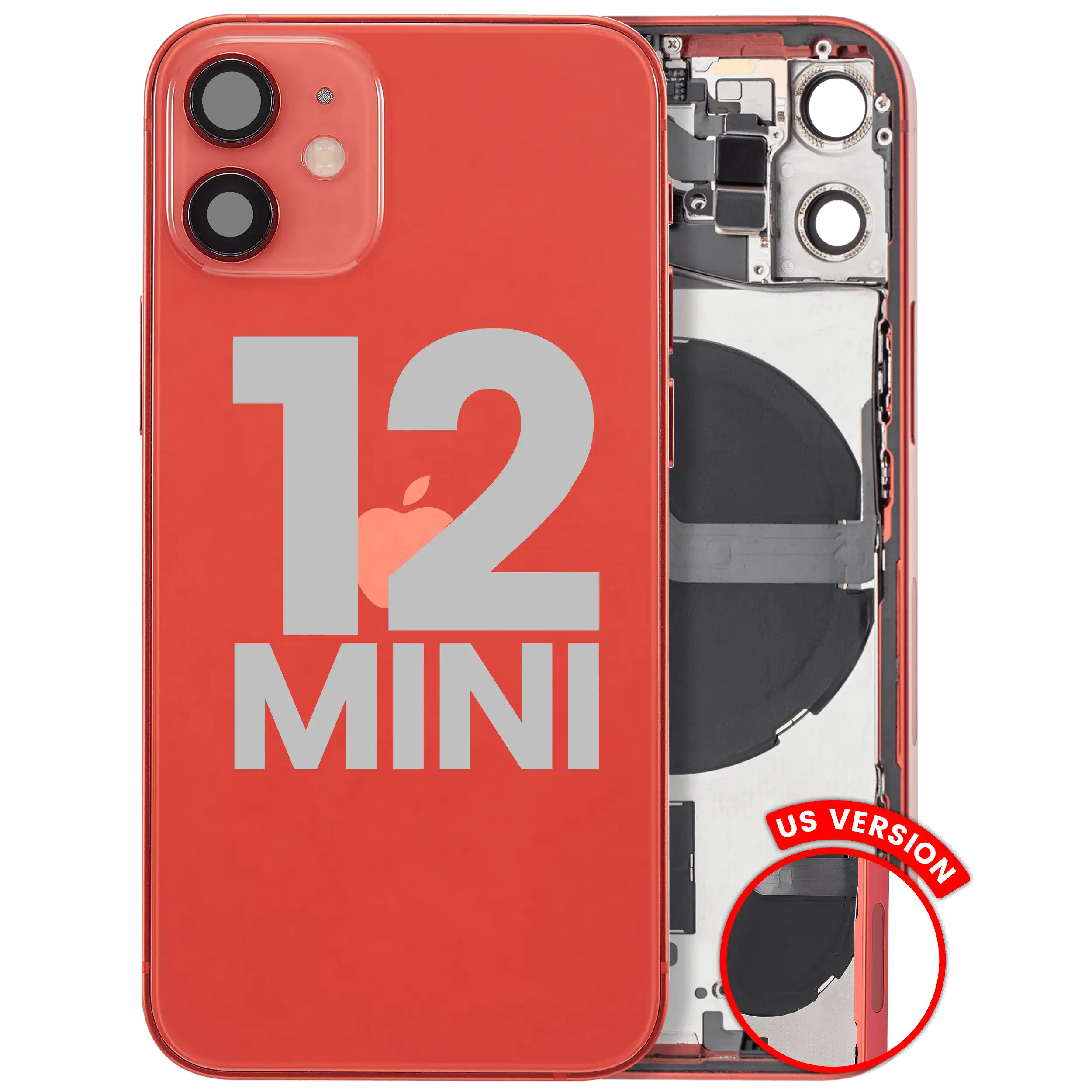 Gebrauchter Ausbau/Pull Qualität B – iPhone 12 Mini Backcover/Rahmen Rot