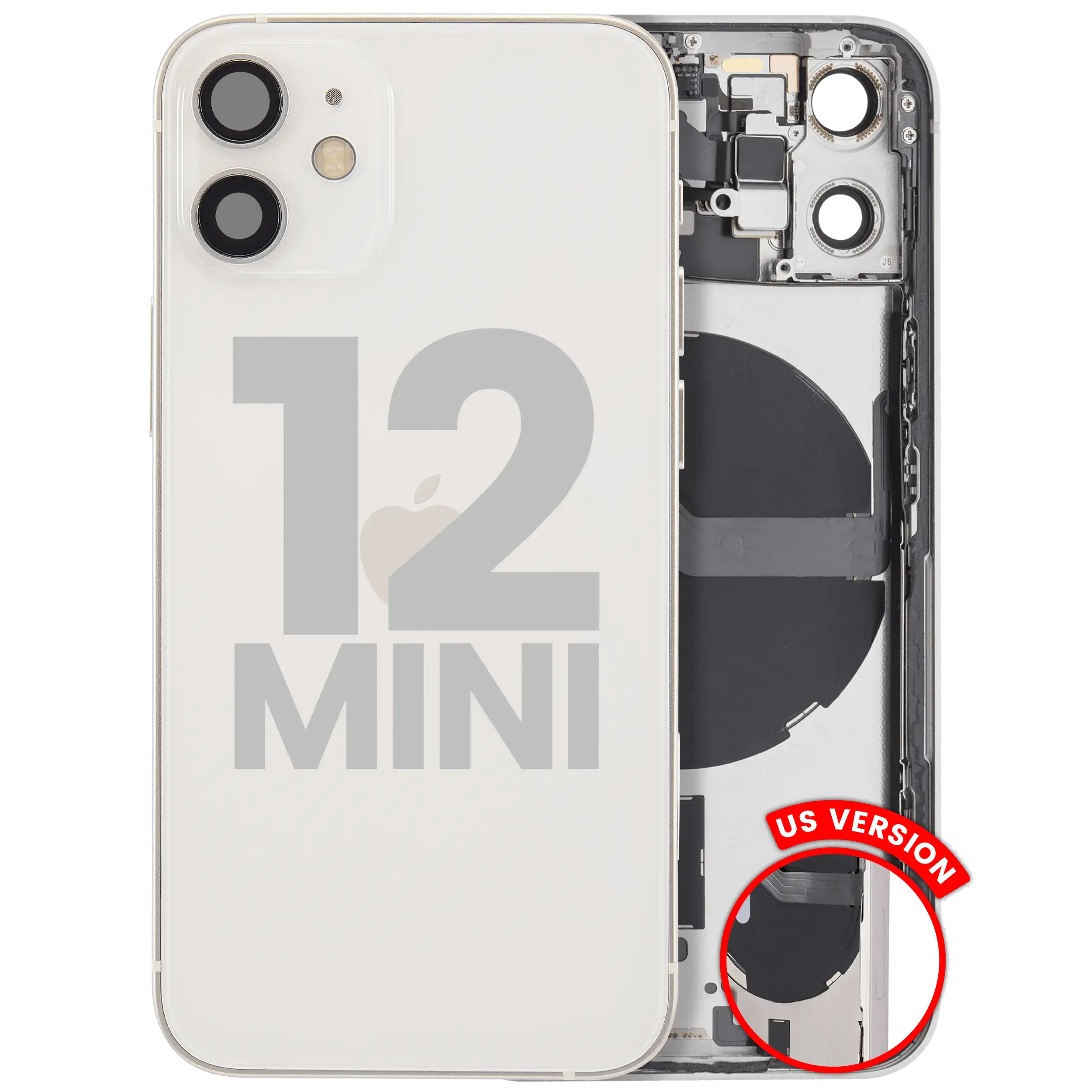 Backcover/Rahmen mit Kleinteilen für iPhone 12 Mini US Weiß OEM-Ausbau B