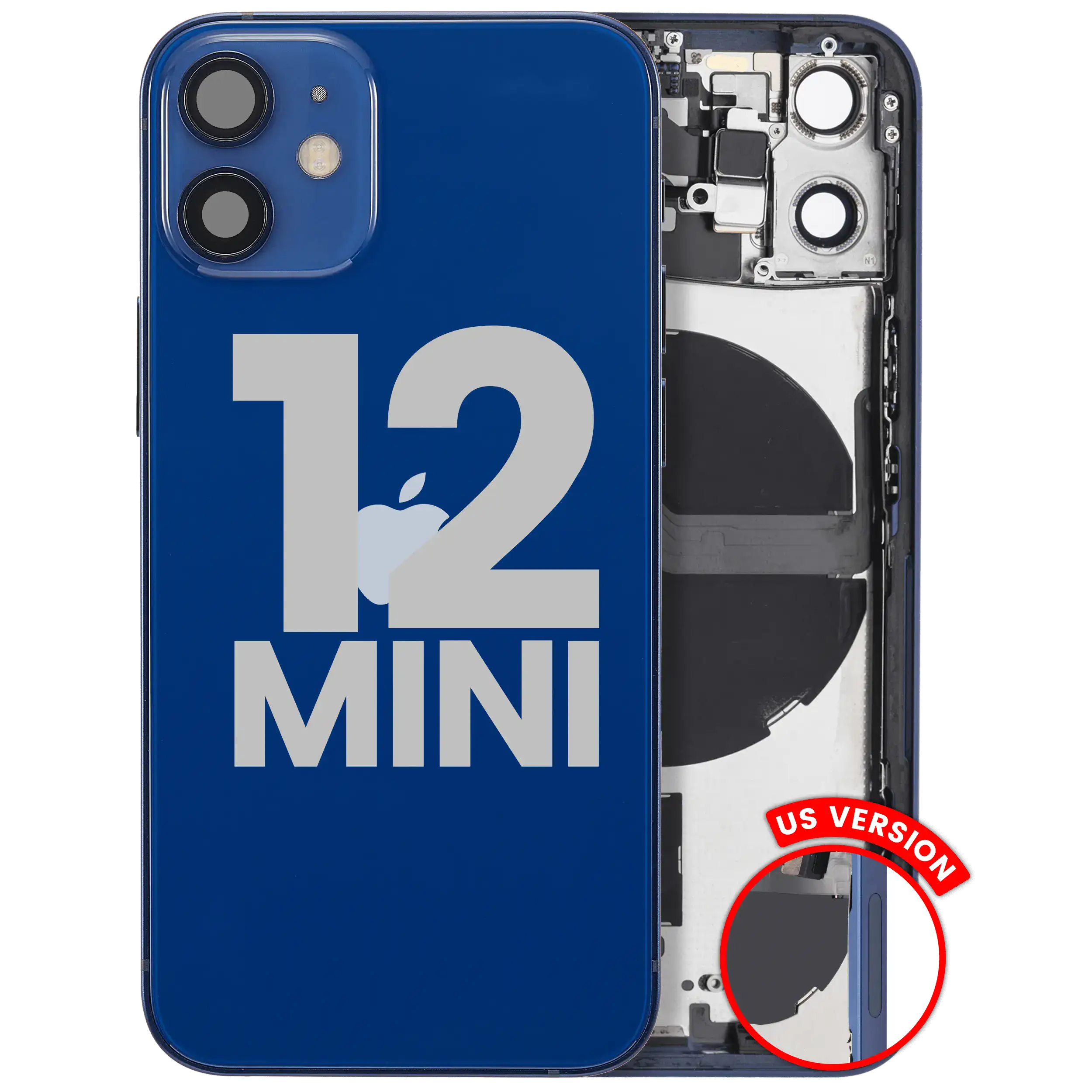 Backcover/Rahmen mit Kleinteilen für iPhone 12 Mini OEM Pull C Blau
