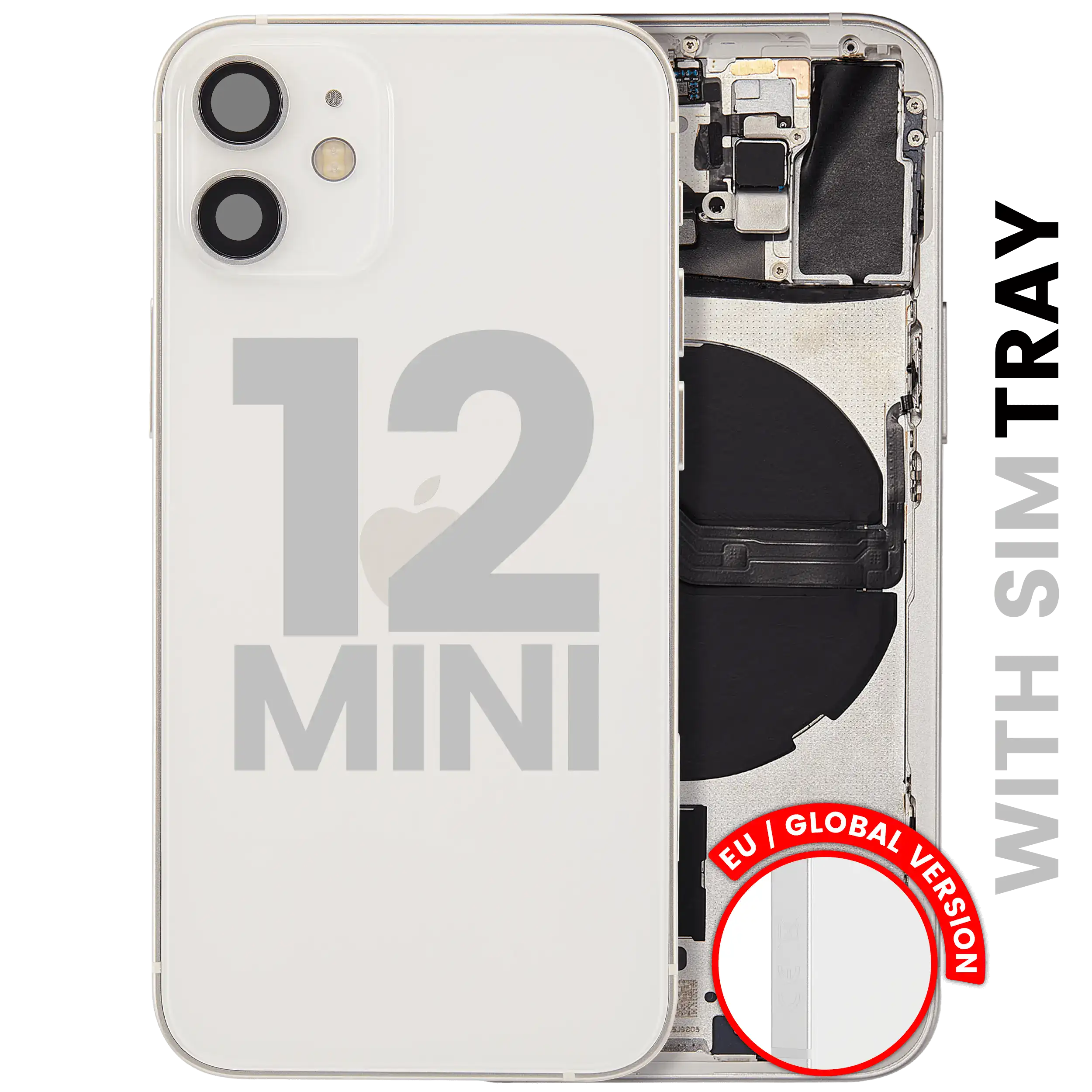Original Apple-Ausbau C gebraucht – iPhone 12 Mini EU / Backcover/Rahmen Weiß
