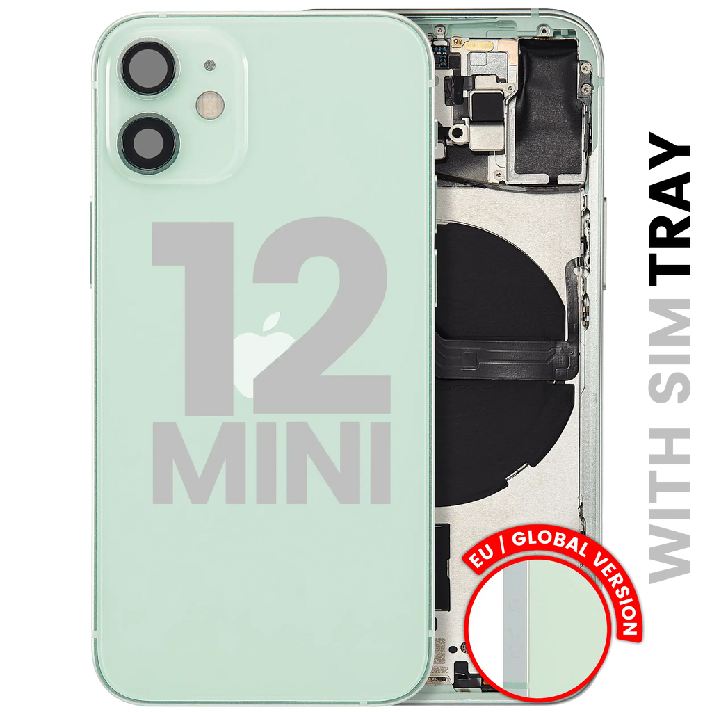 Back Cover/Frame with Small Parts for iPhone 12 Mini (EU/Global Version) (Used OEM Pull, B-Quality) (Green)
