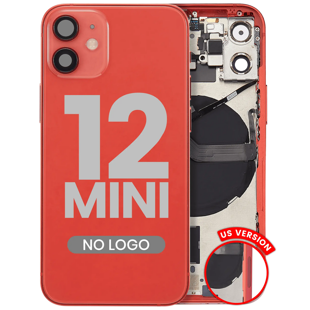 Back Housing with Small Parts for iPhone 12 Mini (US Version) (Aftermarket Plus) (Red)