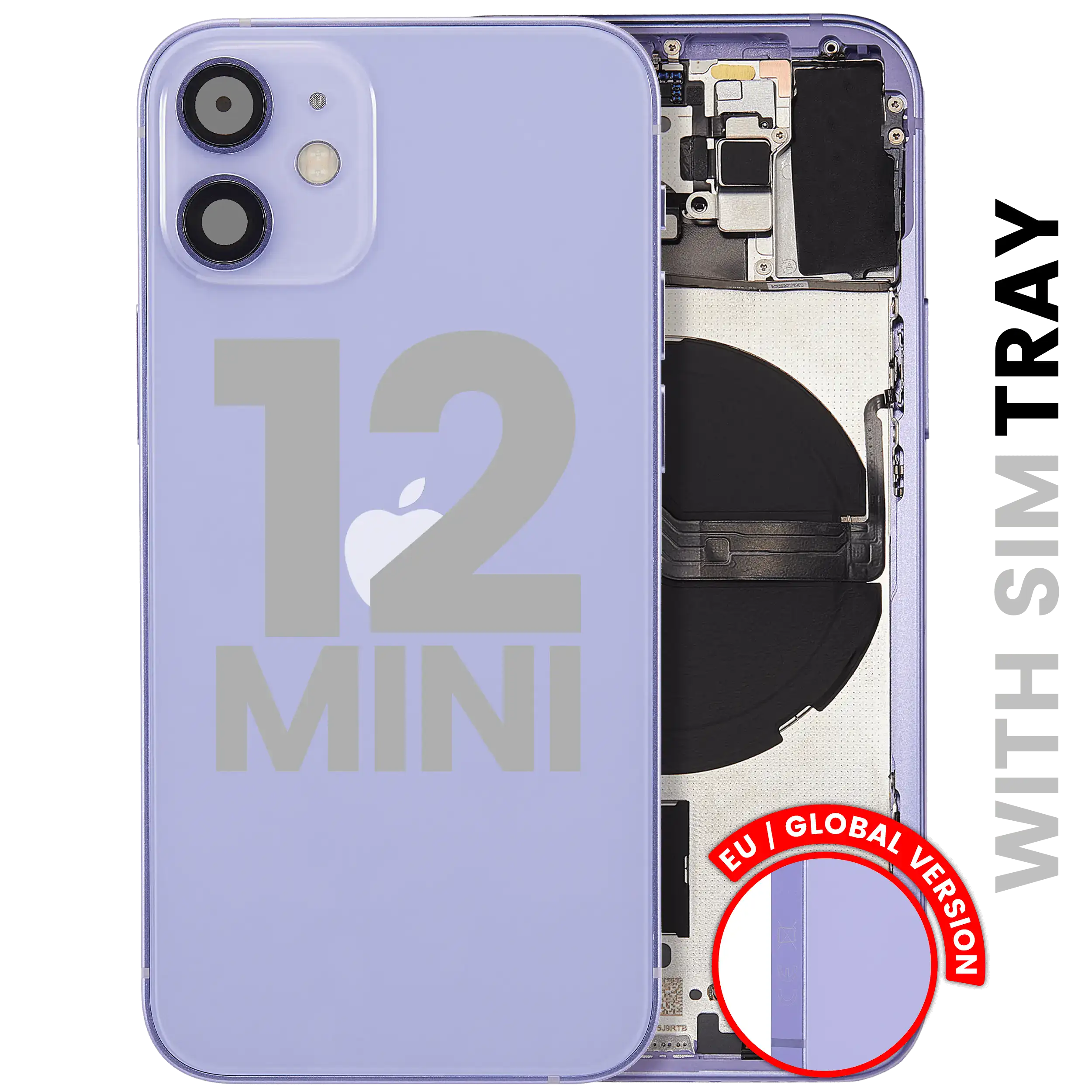 Backcover/Rahmen mit Kleinteilen iPhone 12 Mini OEM Pull B Lila