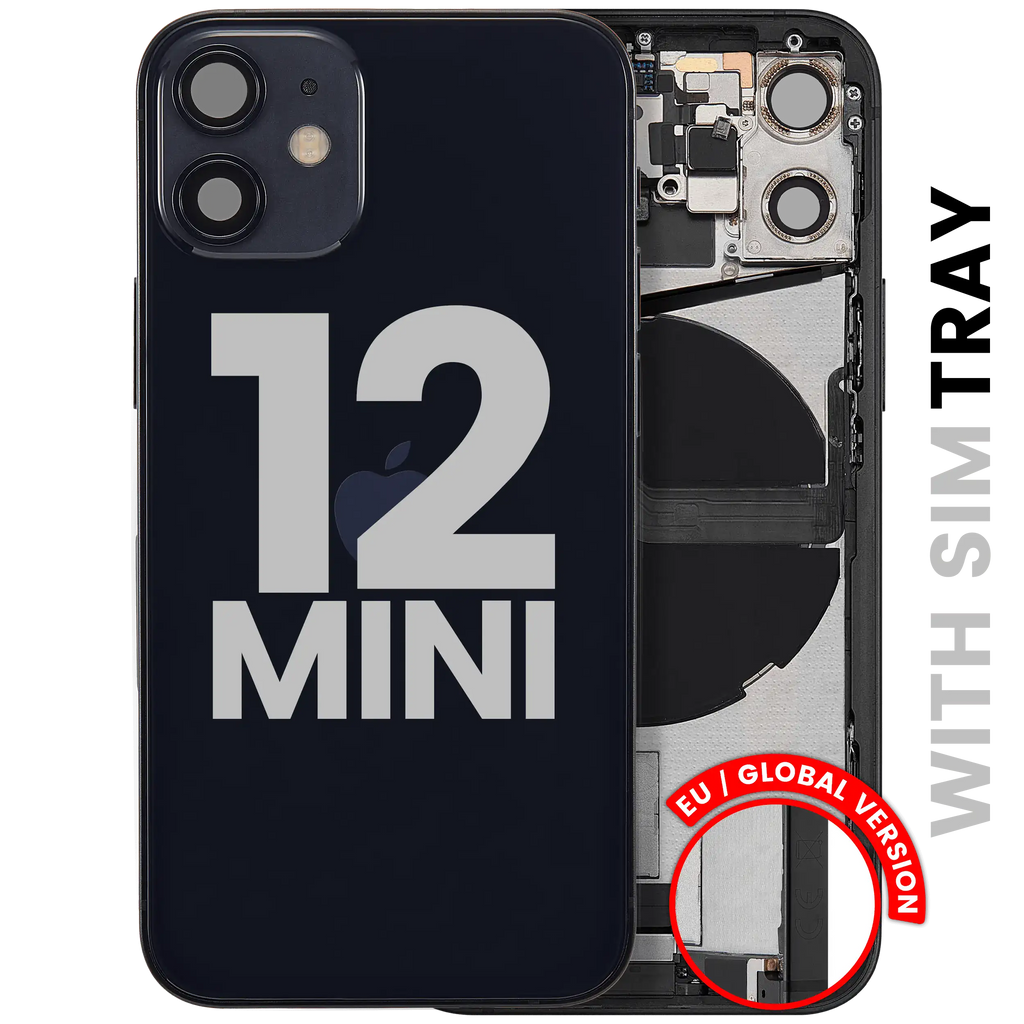 Original Apple-Ausbau A gebraucht – iPhone 12 Mini EU / Backcover/Rahmen Schwarz