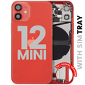 Back Cover/Frame with Charging Port Flex and Small Parts for iPhone 12 Mini (EU/Global Version) (Used OEM Part, Quality A) (Red)