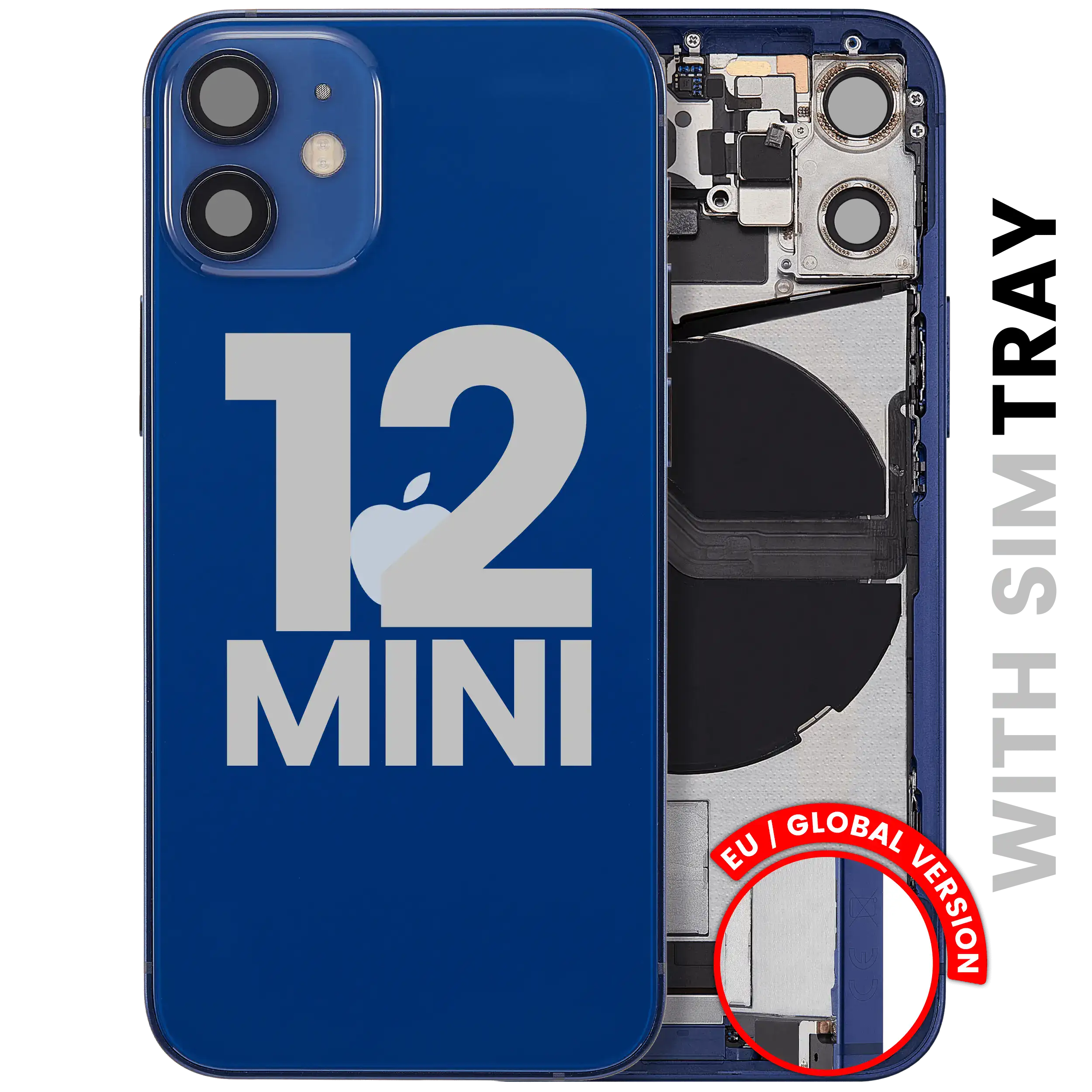 Original Apple-Ausbau C gebraucht – iPhone 12 Mini EU / Backcover/Rahmen Blau