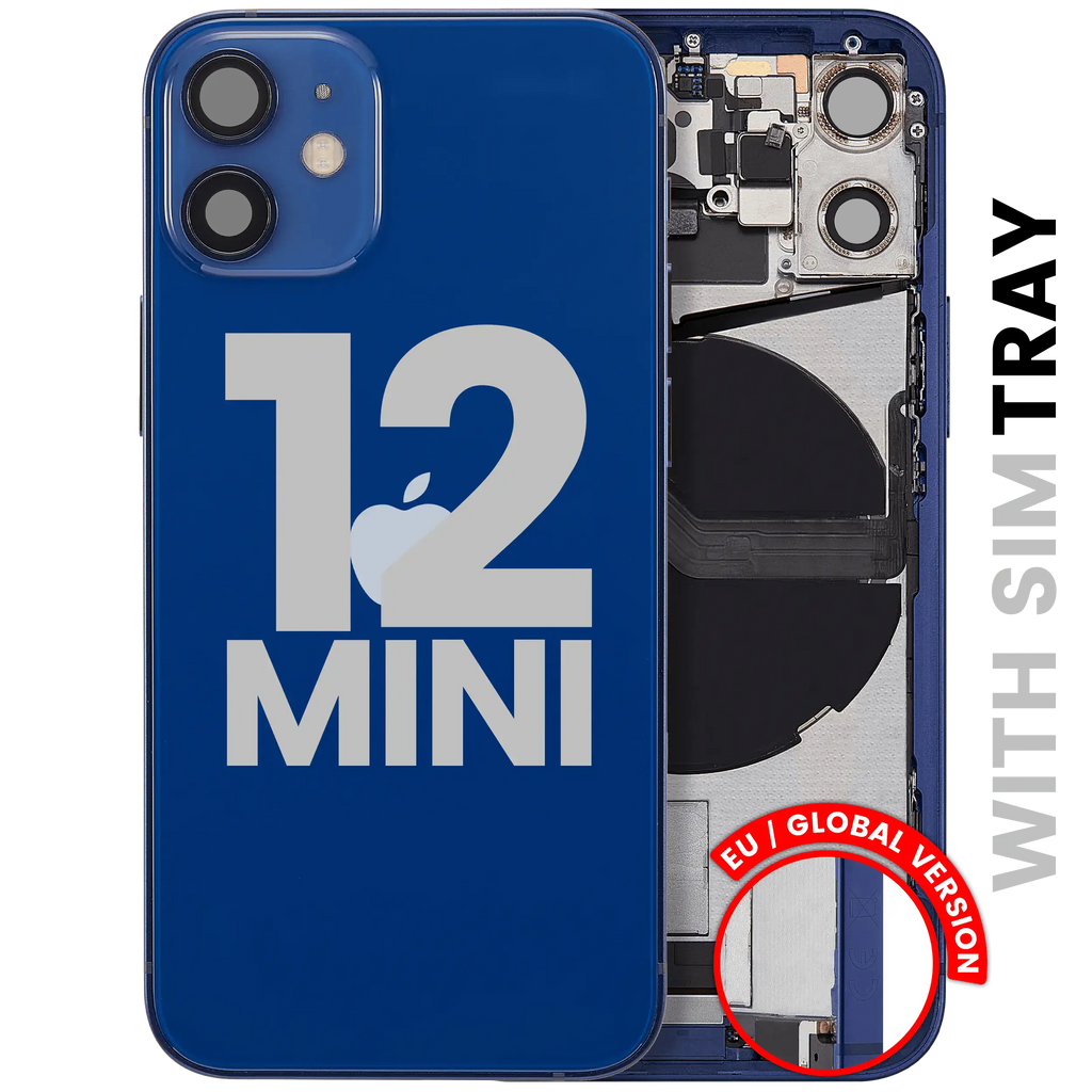 Original Apple-Ausbau C gebraucht – iPhone 12 Mini EU / Backcover/Rahmen Blau