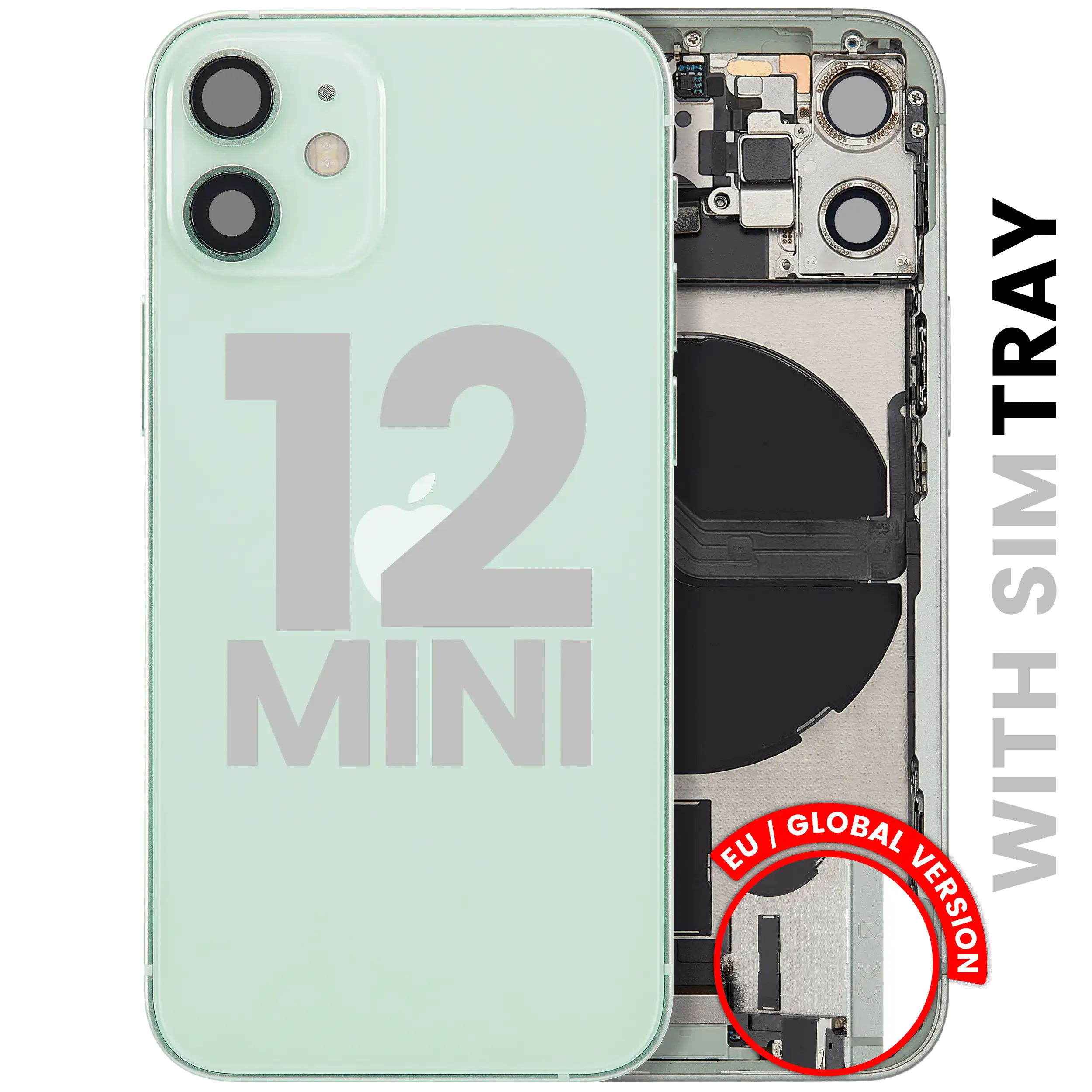 Original Apple-Ausbau C gebraucht – iPhone 12 Mini EU / Backcover/Rahmen Grün