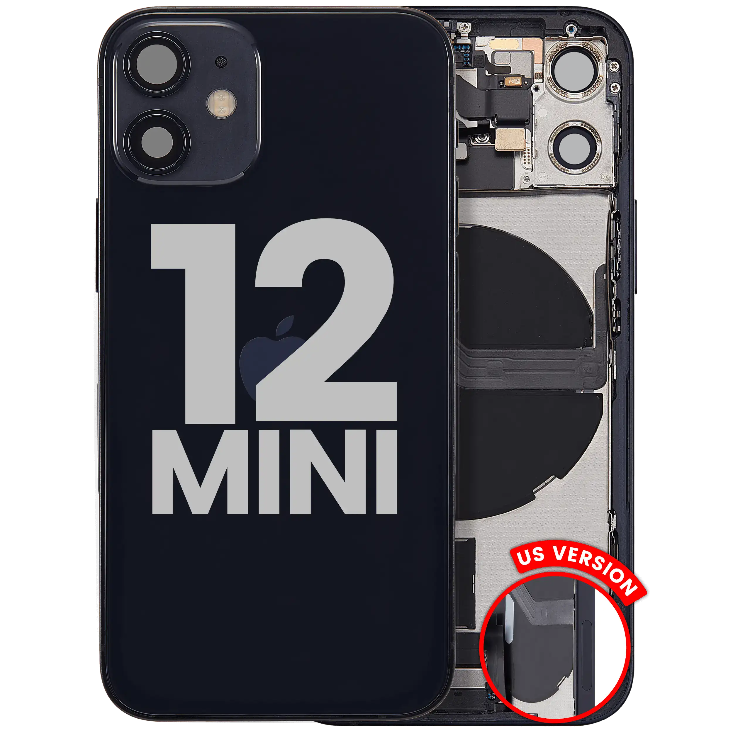 Original Apple-Ausbau B gebraucht – iPhone 12 Mini Backcover/Rahmen Schwarz