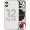 Back Cover/Frame with Charging Port Flex and Small Parts for iPhone 12 Mini (US Version) (Used OEM Pull, Quality B) (White)