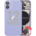Back Cover/Frame with Charging Port Flex and Small Parts for iPhone 12 Mini (US Version) (Used OEM Pull, C Quality) (Purple)