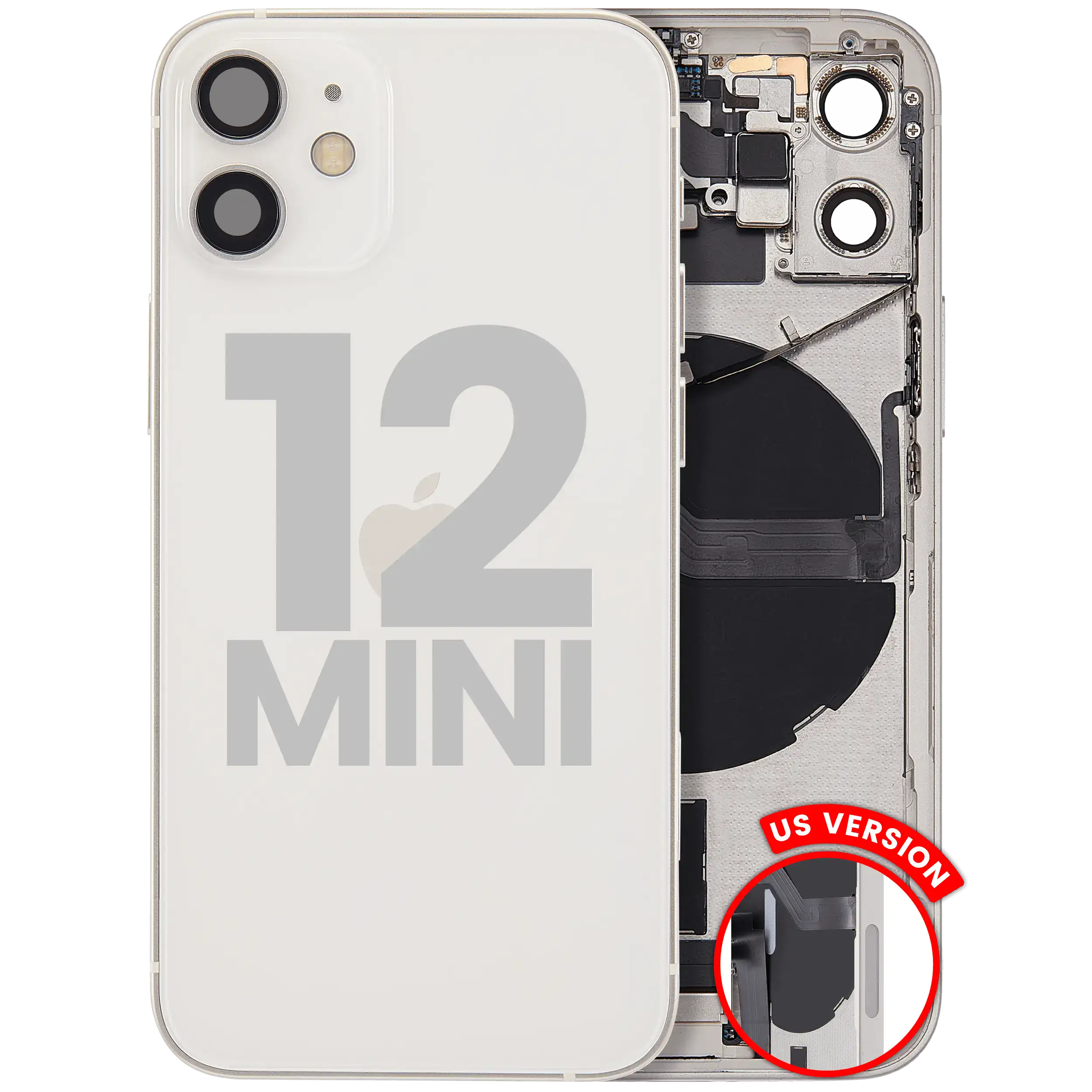 Original Apple-Ausbau C gebraucht – iPhone 12 Mini Backcover/Rahmen Weiß