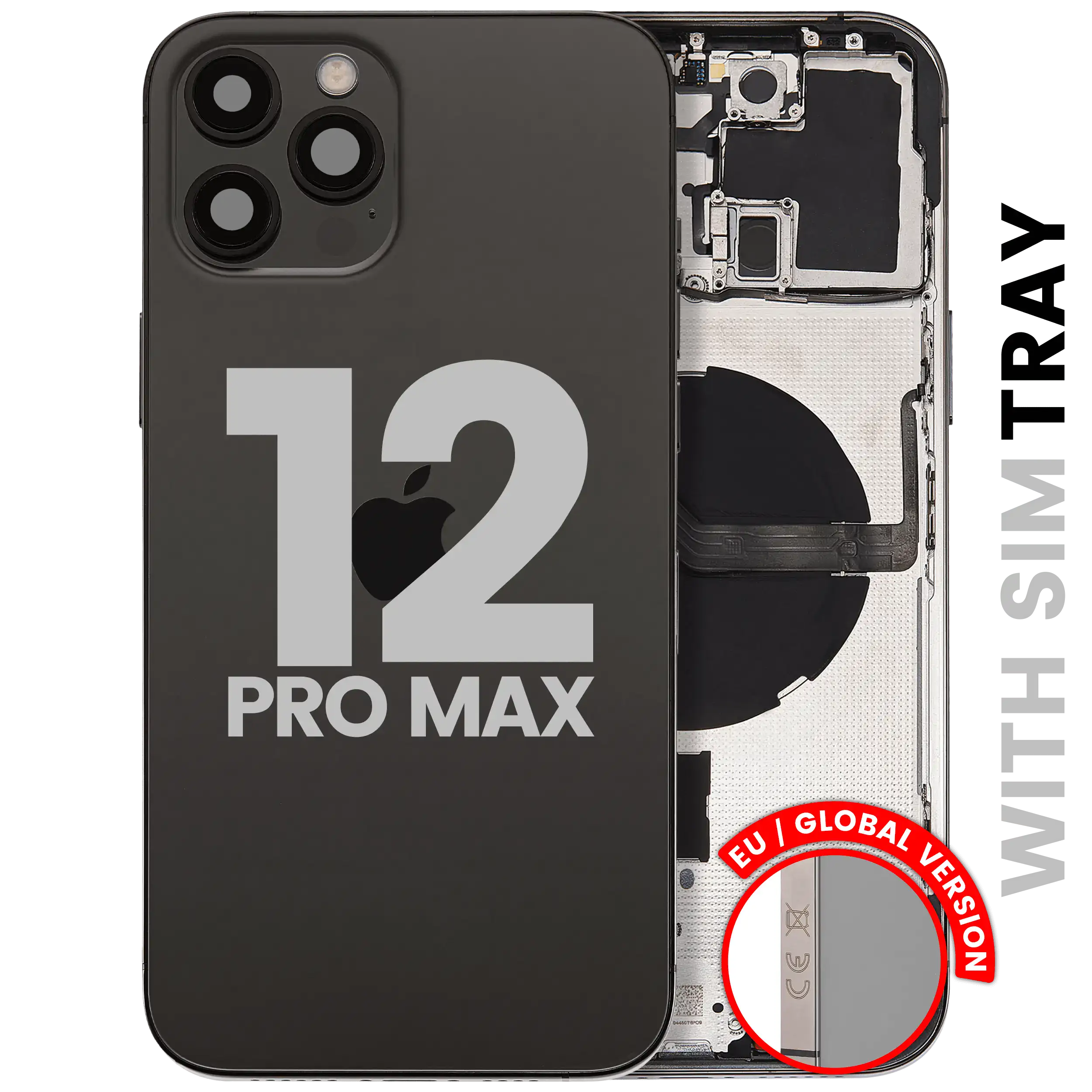 Backcover/Rahmen iPhone 12 Pro Max Graphit OEM Pull A gebraucht