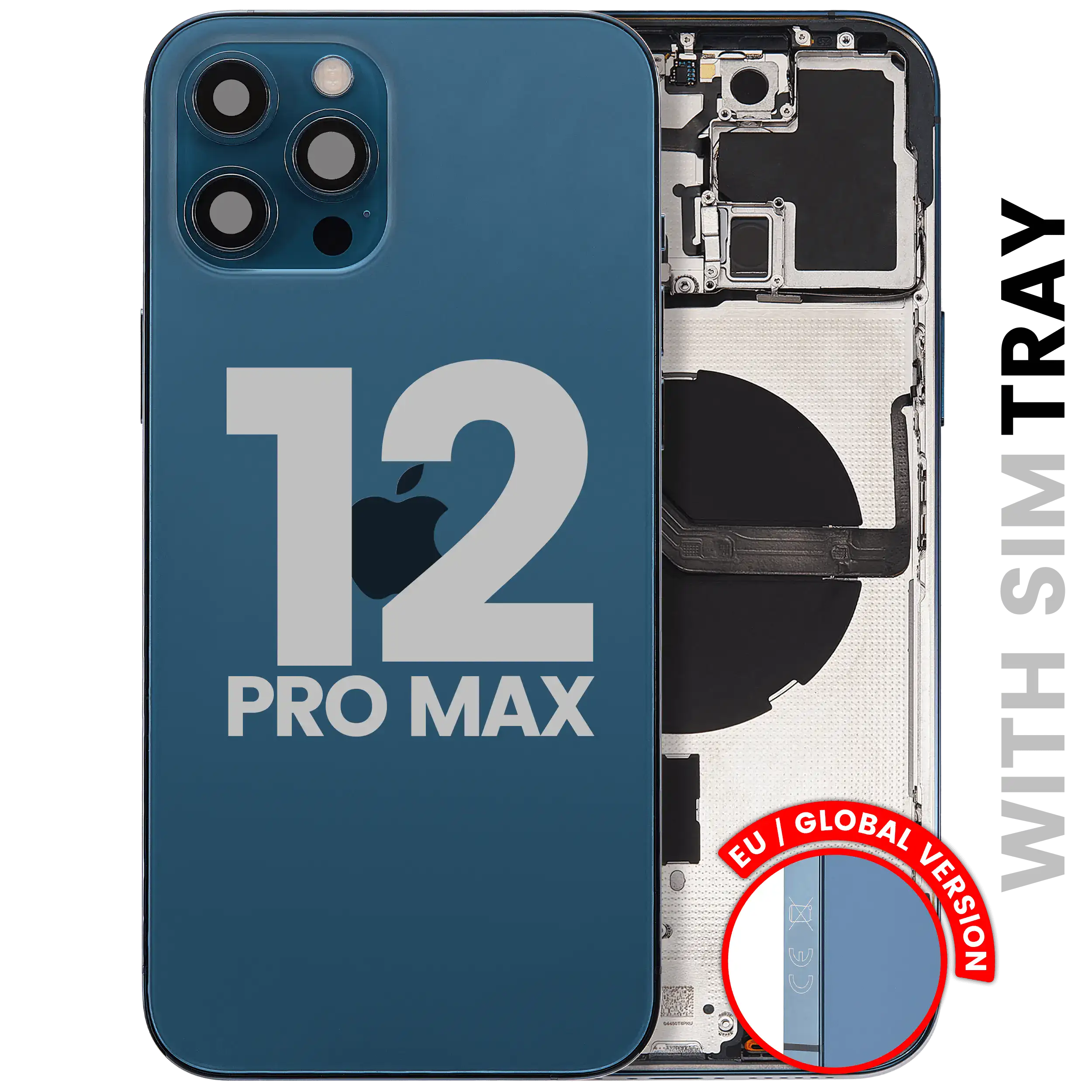 Original Apple-Ausbau B gebraucht – iPhone 12 Pro Backcover/Rahmen Pacific Blau