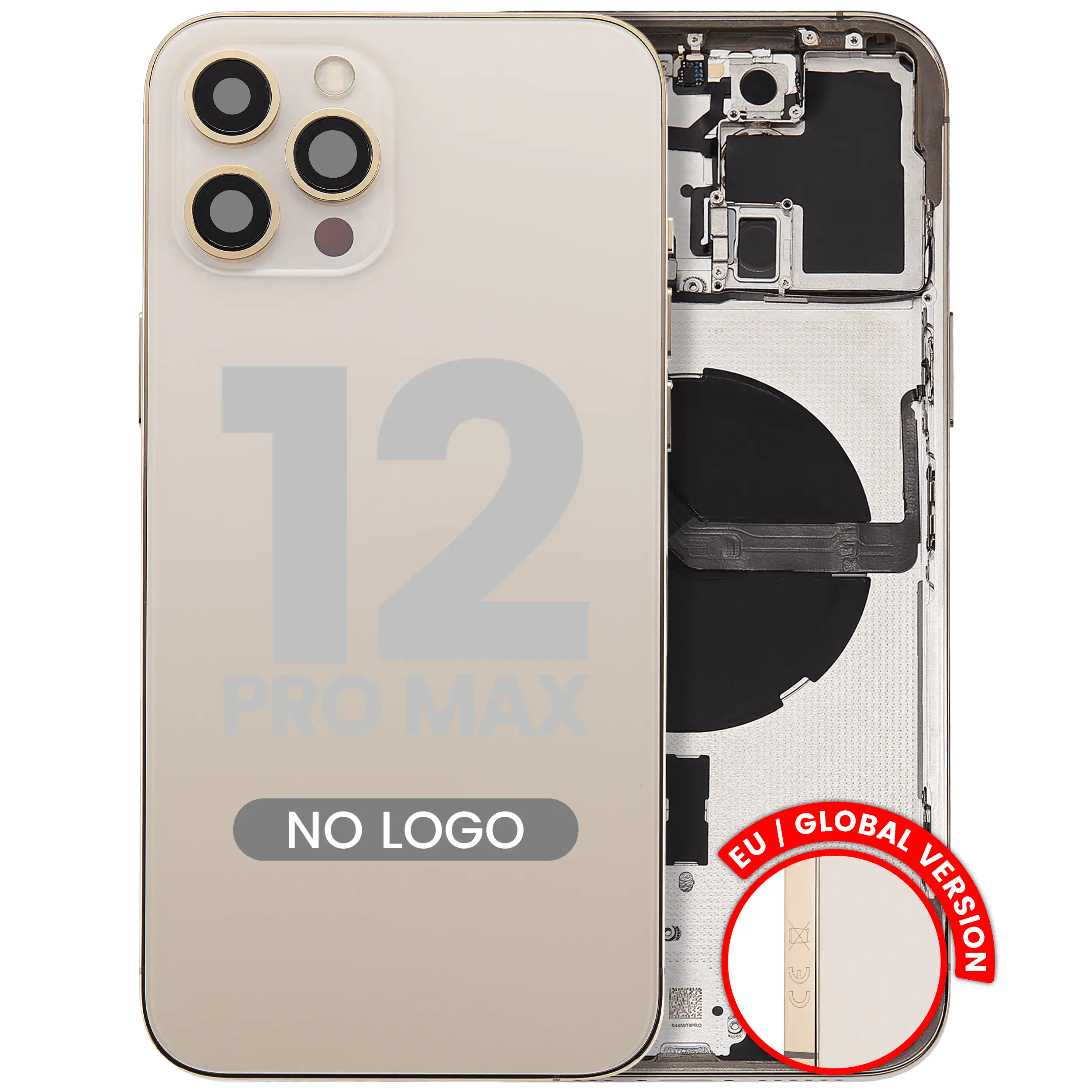 Back Cover/Frame with Small Parts for iPhone 12 Pro Max (EU / Global Version) (Aftermarket Plus) (Gold)