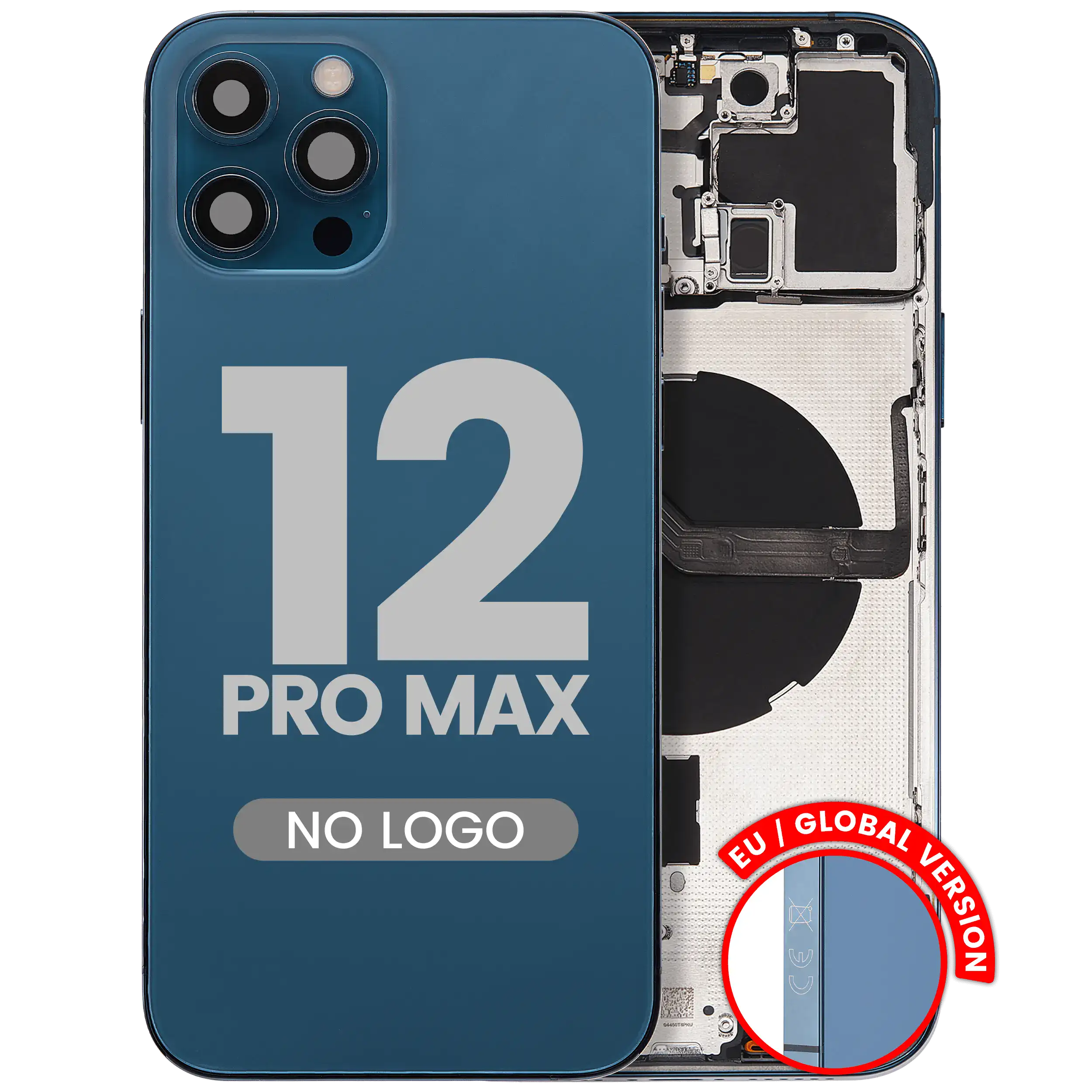 Backcover/Rahmen+Kleinteile für iPhone 12 Pro Max EU (APlus Pacific Blau)