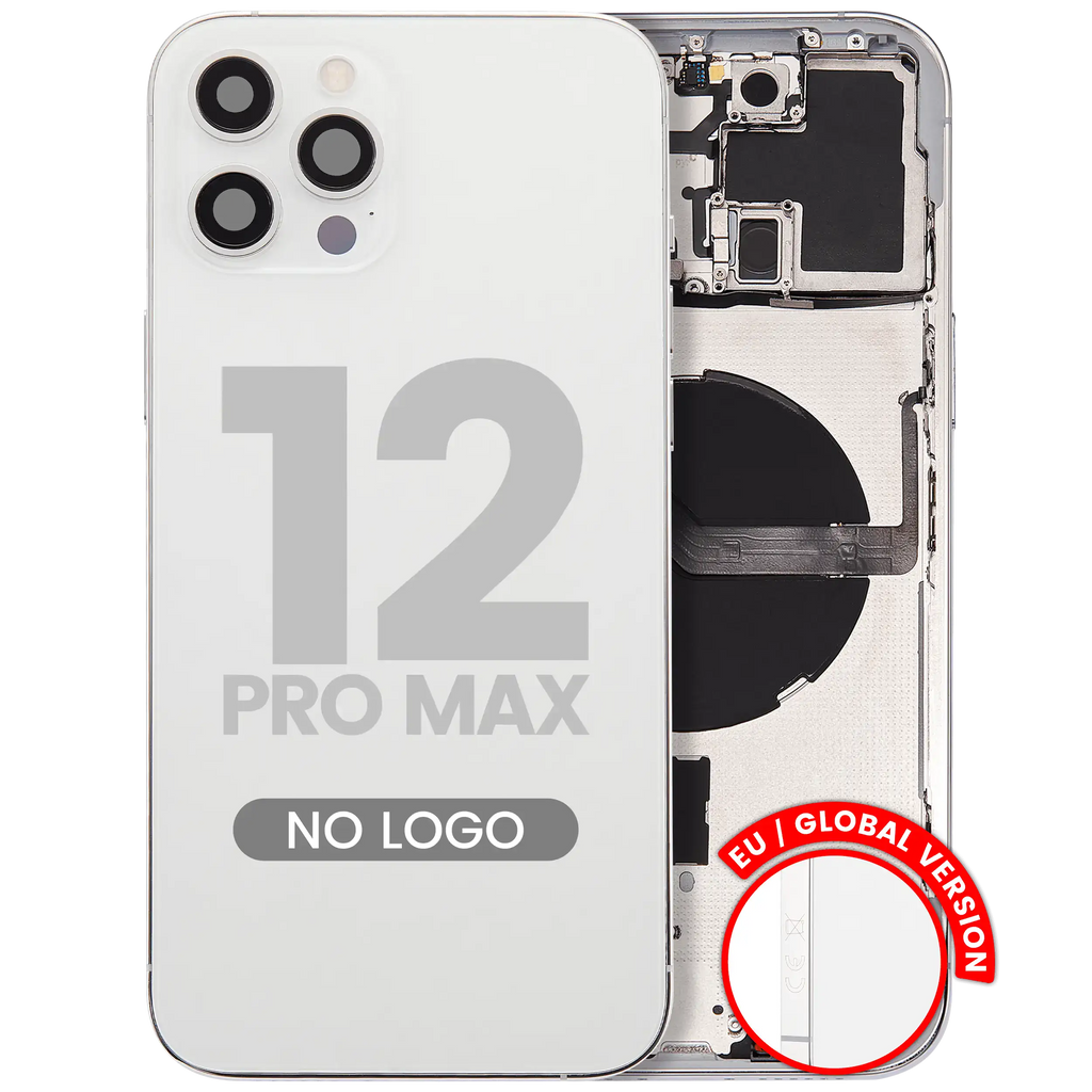 Rückhaube mit Kleinteilen für iPhone 12 Pro Max (Aftermarket Plus) (Silber)