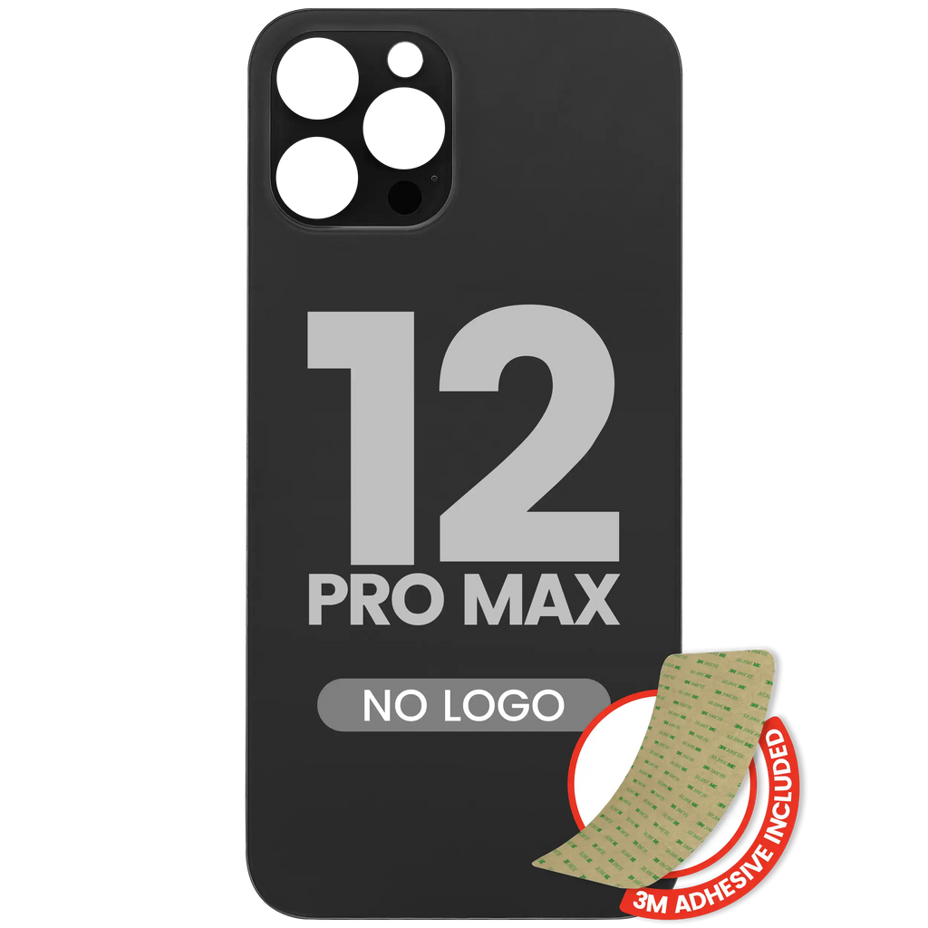 Backcover 3M-Kleber f. iPhone 12 Pro Max o. Logo gr. Kamera Graphit
