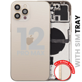 Backcover mit Rahmen & Kleinteilen für iPhone 12 Pro Max Gold (OEM Pull C)