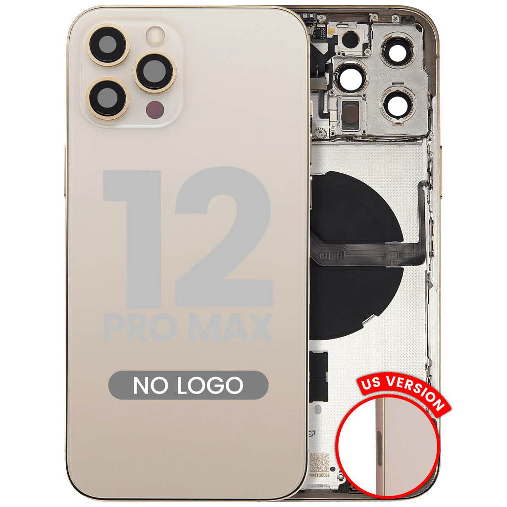 Back cover/frame with small parts for iPhone 12 Pro Max (US Version) - Aftermarket Plus (Gold)