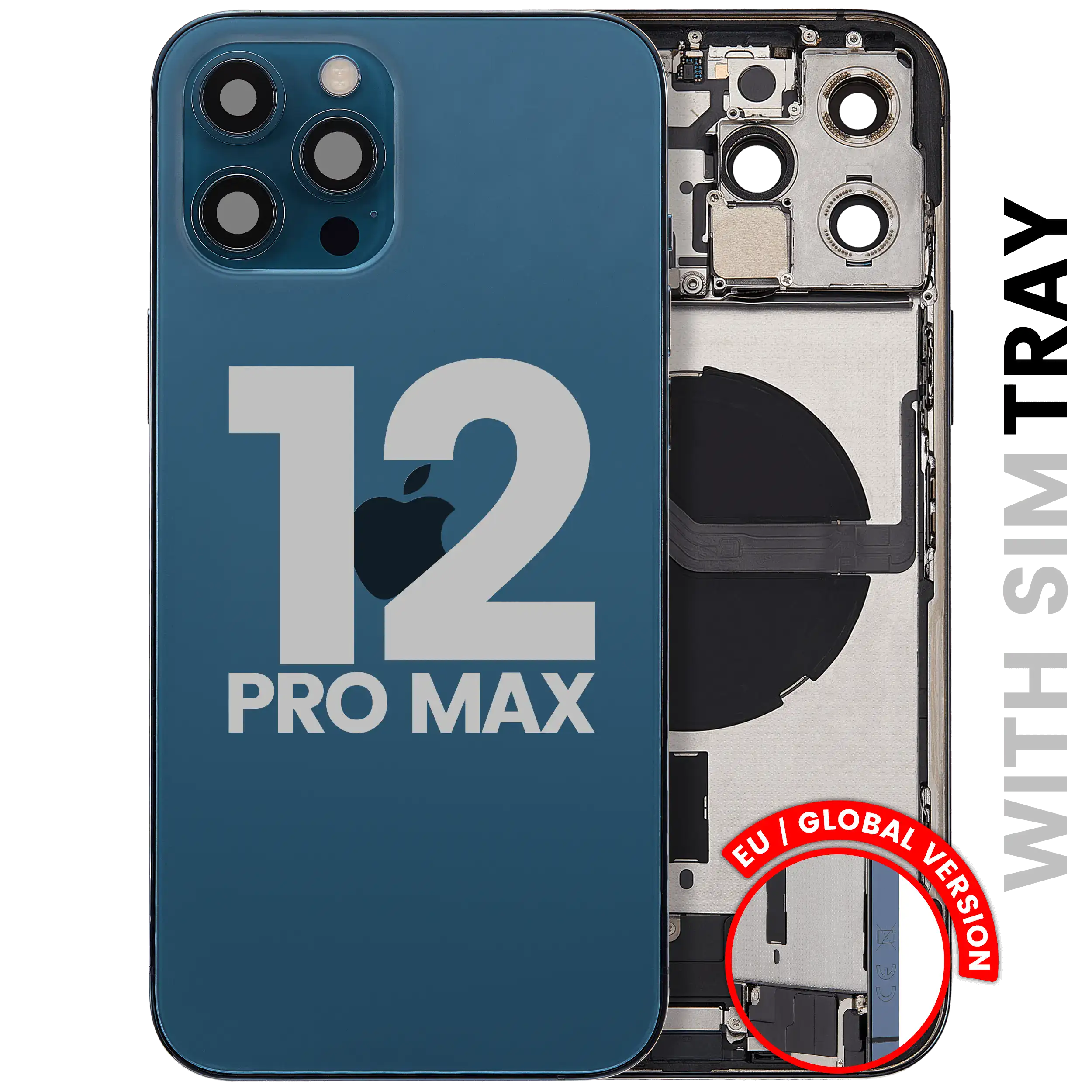 Original Apple-Ausbau B gebraucht – iPhone 12 Pro Backcover/Rahmen Pacific Blau