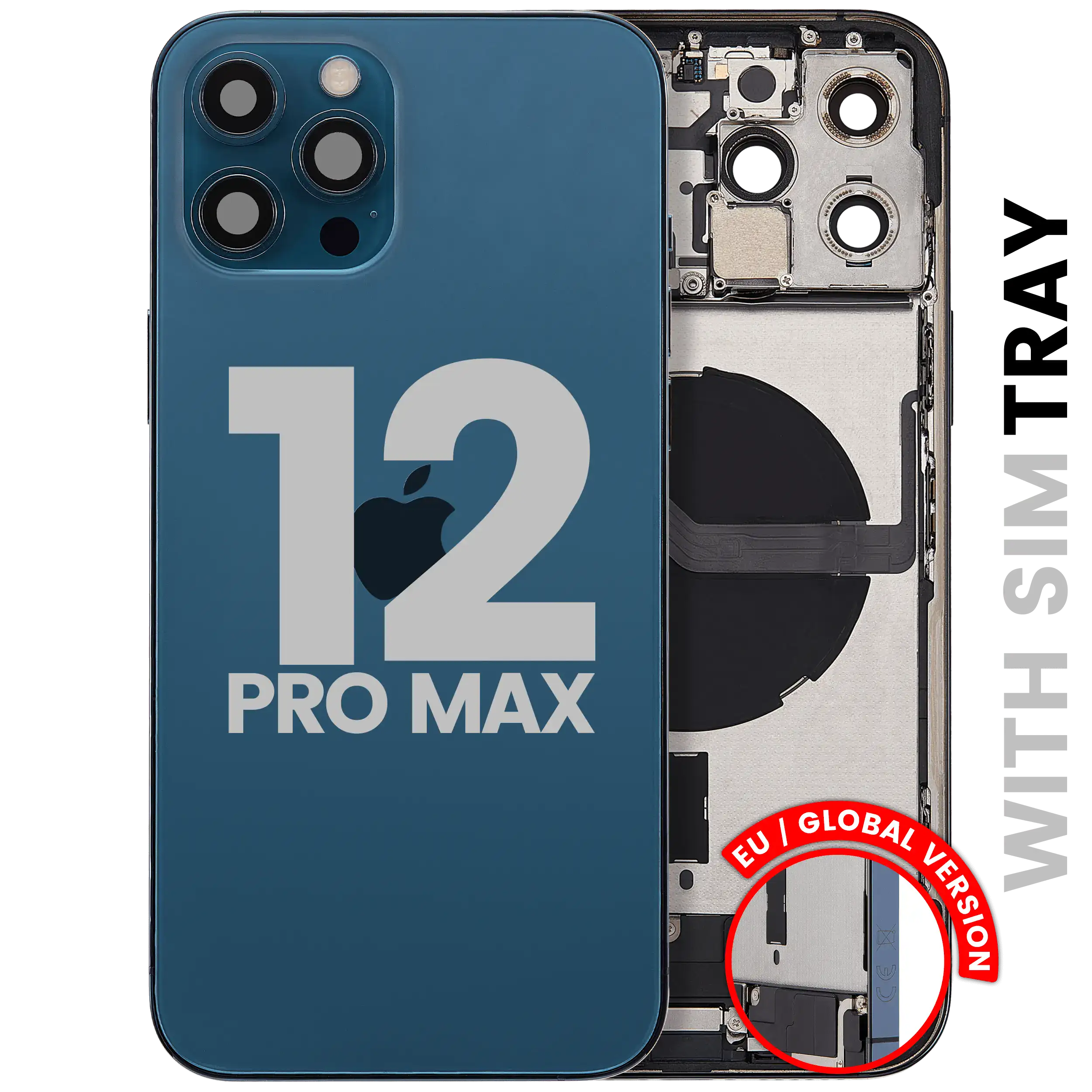 Original Apple-Ausbau C gebraucht – iPhone 12 Pro Backcover/Rahmen Pacific Blau