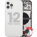 Backcover/Rahmen mit Ladebuchse-Flex und Kleinteilen für iPhone 12 Pro Max (US-Version) (Used OEM Pull Grade B) (Silber)