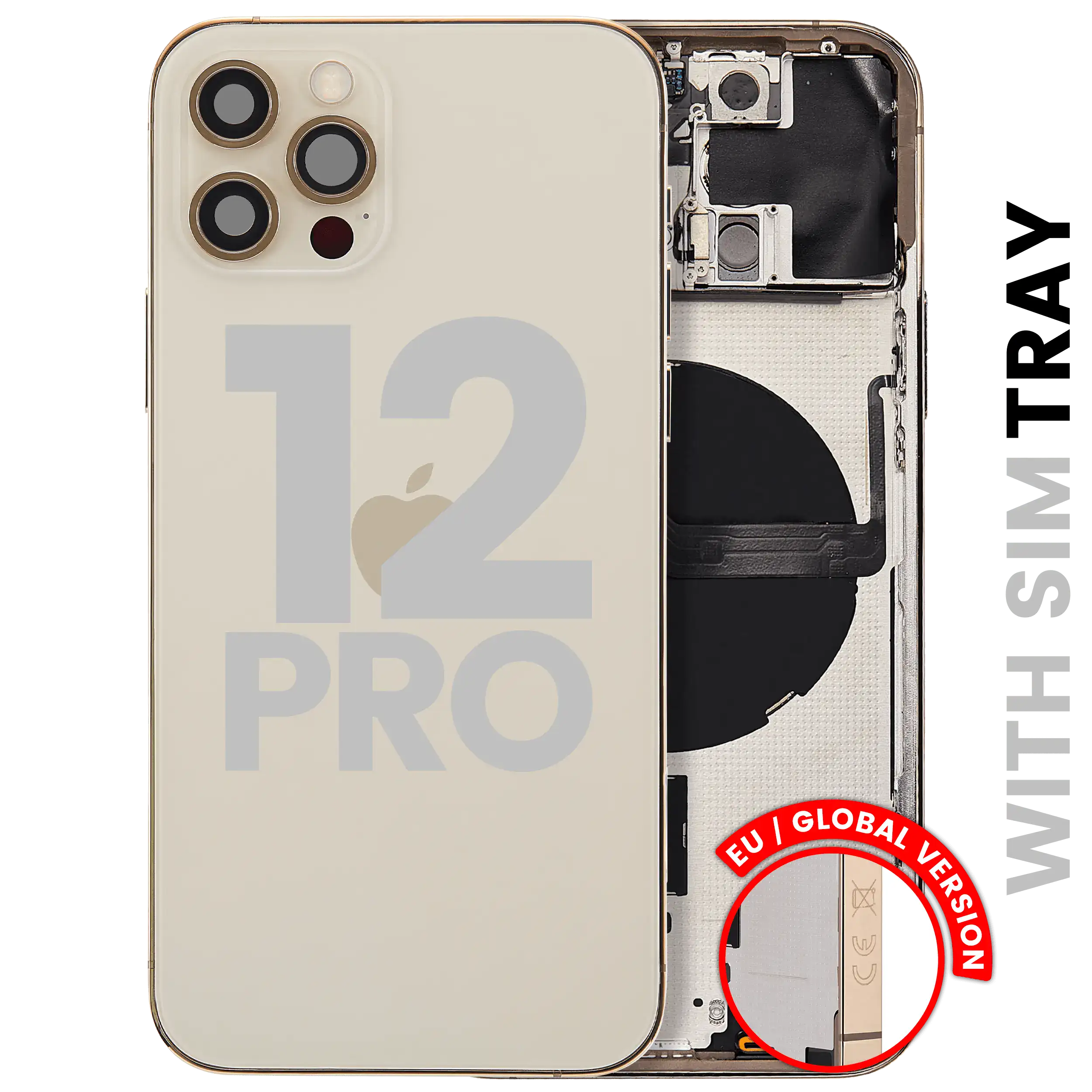 Original Apple-Ausbau B gebraucht – iPhone 12 Pro EU / Backcover/Rahmen Gold