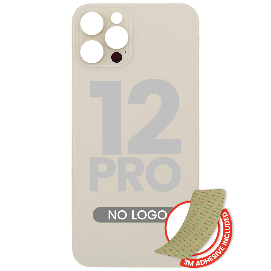 Backcover mit 3M-Kleber für iPhone 12 Pro (ohne Logo / Large Camera Hole) (Gold)