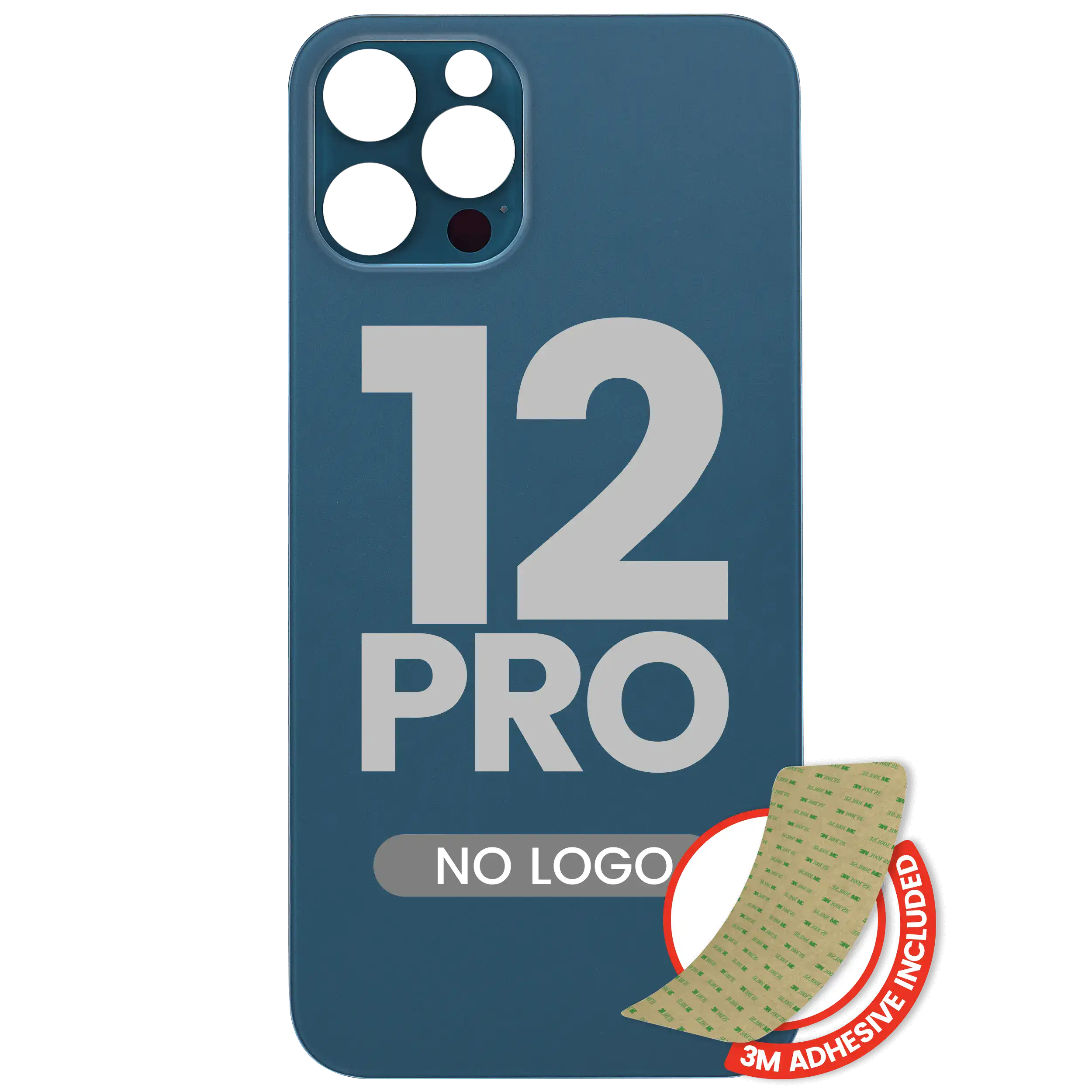 Backcover 3M-Kleber iPhone 12 Pro (kein Logo, großes Kameraloch) Pacific Blau