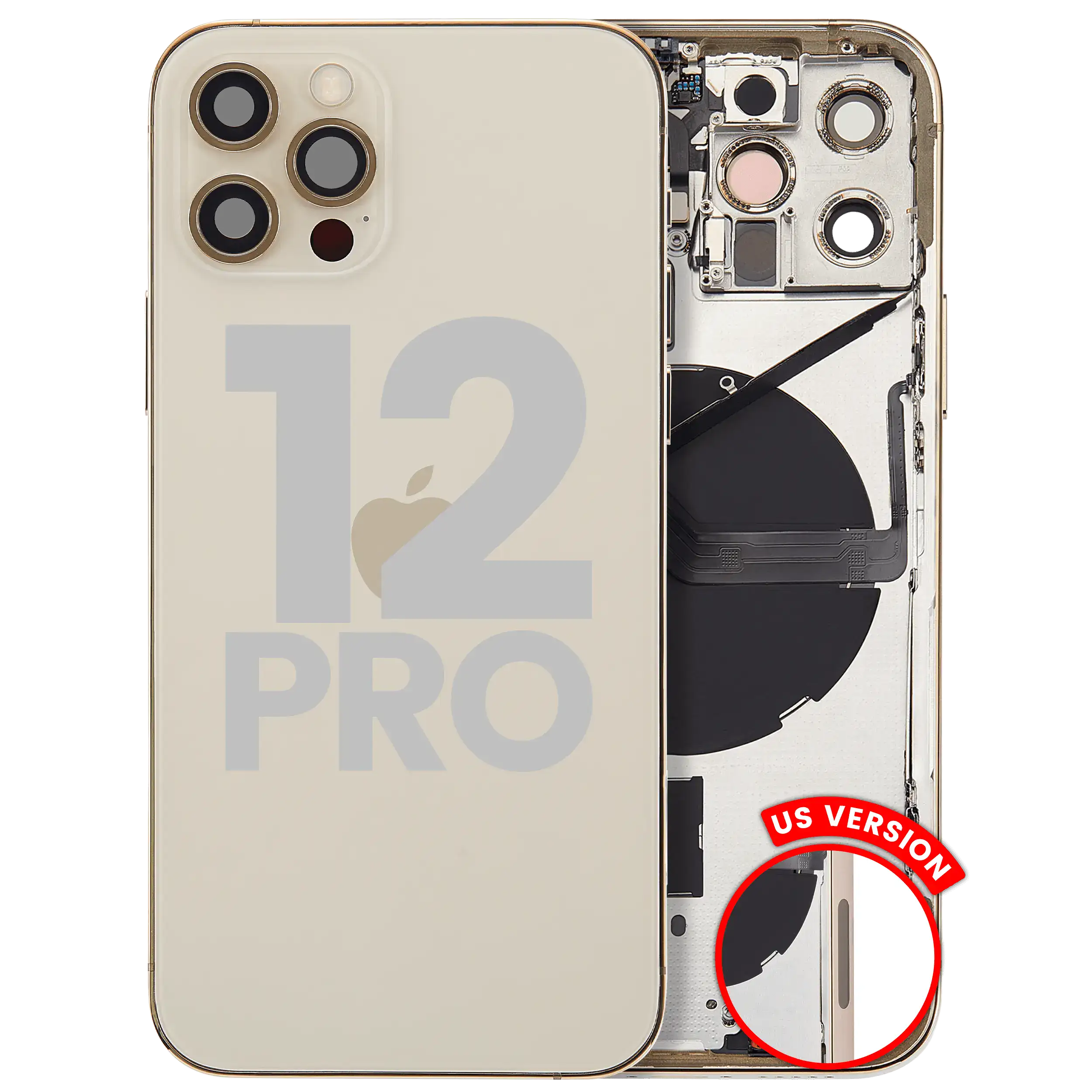 Gebrauchter Ausbau/Pull Qualität B – iPhone 12 Pro Backcover/Rahmen Gold