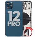 Back cover/frame with small parts for iPhone 12 Pro (US version) – used OEM pull, Quality B – Pacific Blue