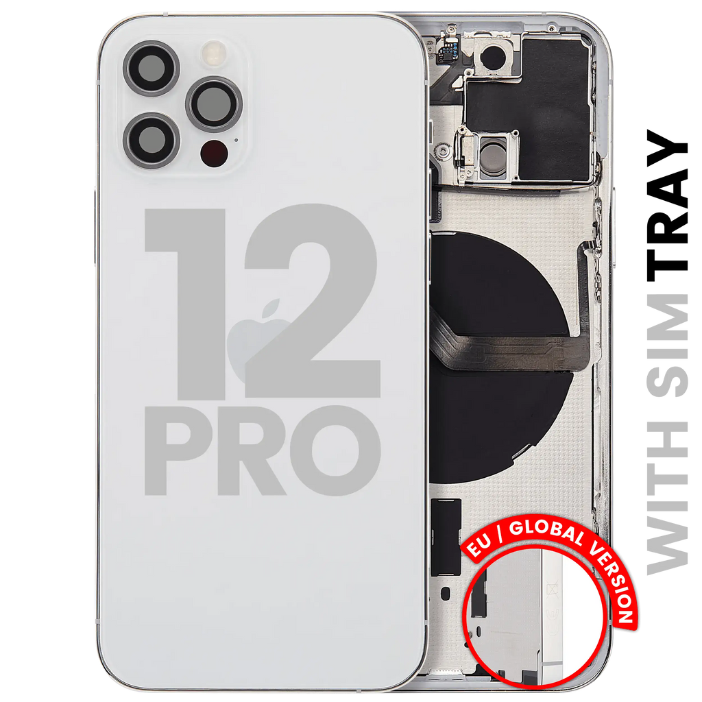 Back Cover/Frame with Small Parts for iPhone 12 Pro (EU / Global Version) (Used OEM Removal, Quality B) (Silver)