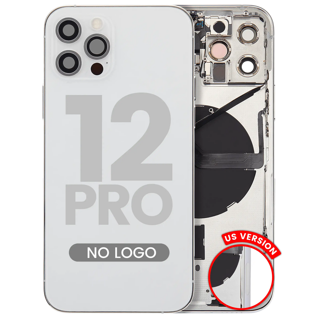 Back Housing with Small Parts for iPhone 12 Pro (US Version) (Aftermarket Plus) (Silver)