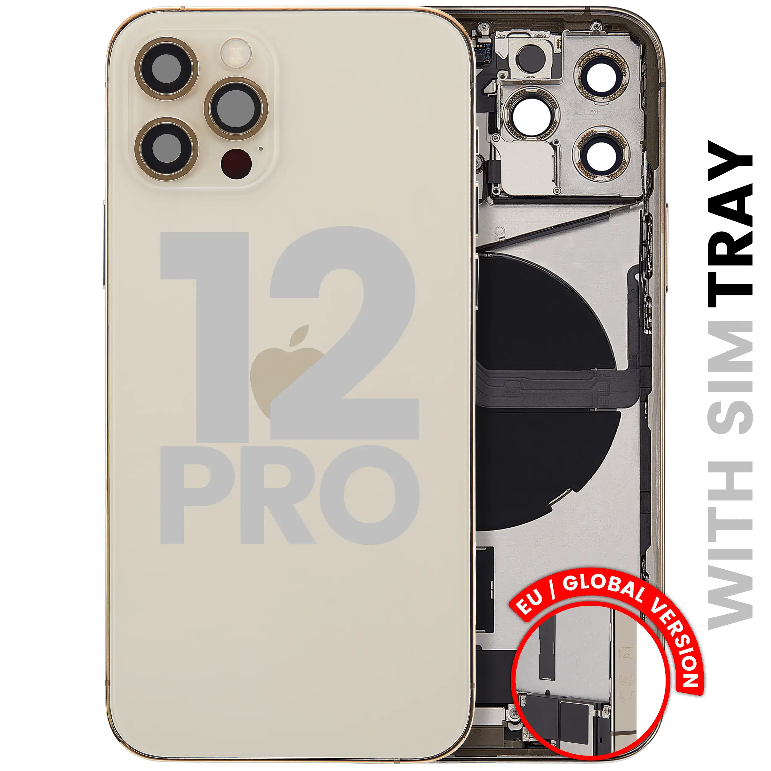Original Apple-Ausbau B gebraucht – iPhone 12 Pro EU / Backcover/Rahmen Gold
