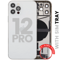 Back cover/frame with charging port flex and small parts for iPhone 12 Pro (EU/Global Version) (used OEM removal, B quality) (Silver)