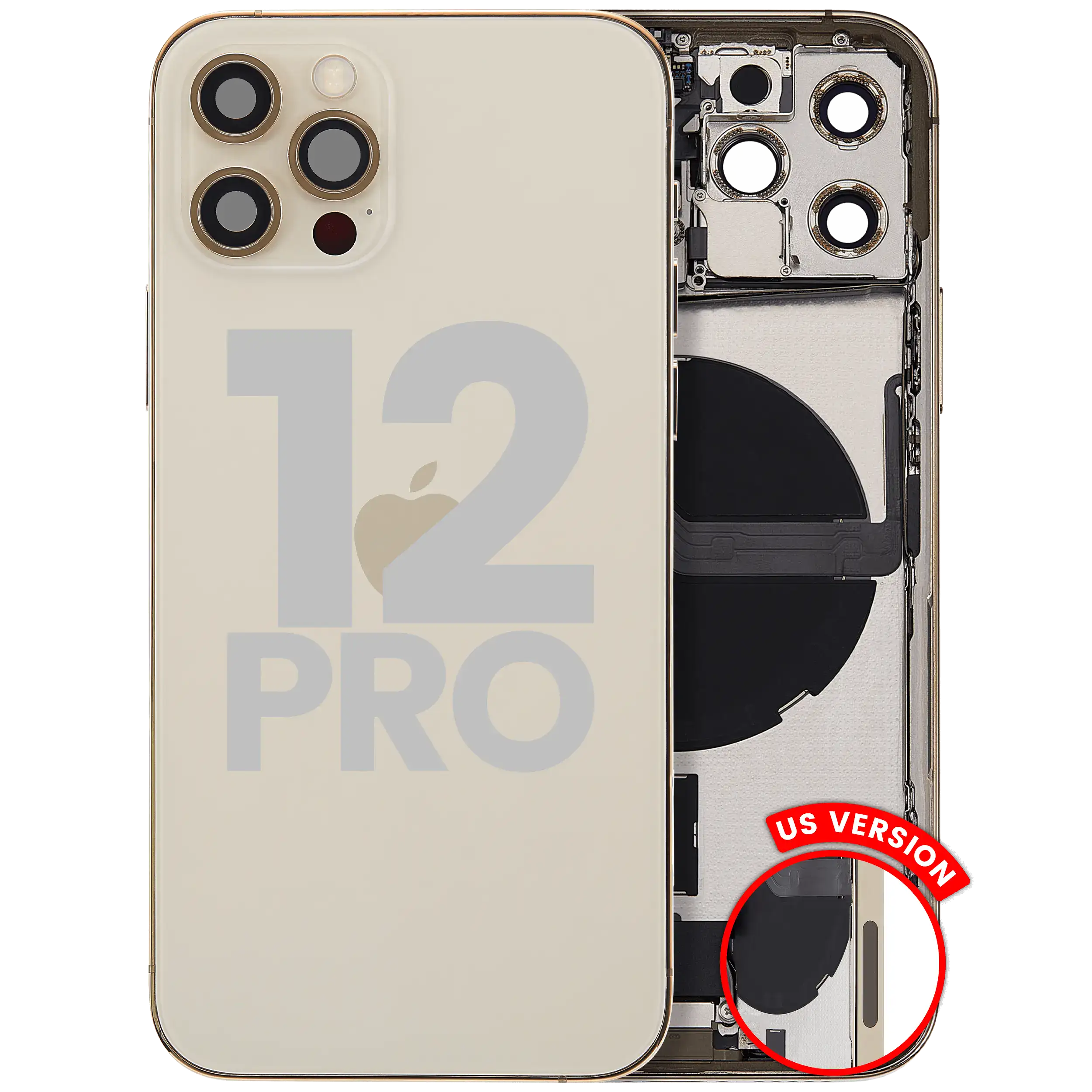 Original Apple-Ausbau A gebraucht – iPhone 12 Pro Backcover/Rahmen Gold