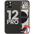 Back Cover/Frame with Charging Port Flex and Small Parts for iPhone 12 Pro (US Version) – Used OEM Pulled, Quality B (Graphite)