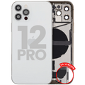 Back Cover/Frame with Charging Port Flex & Small Parts for iPhone 12 Pro (US Version, Silver) - Used OEM Pull, Quality B
