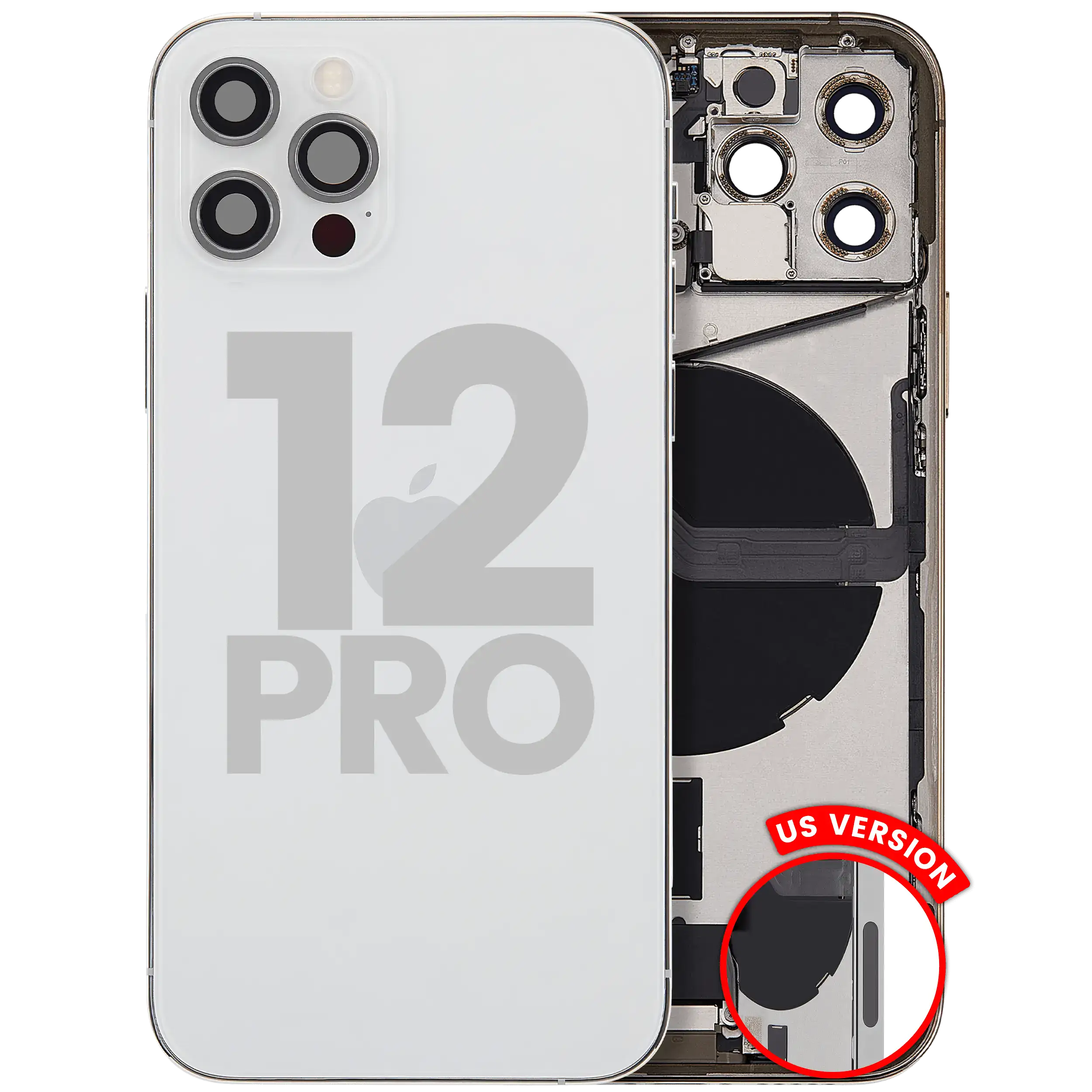 Original Apple-Ausbau B gebraucht – iPhone 12 Pro Backcover/Rahmen Silber