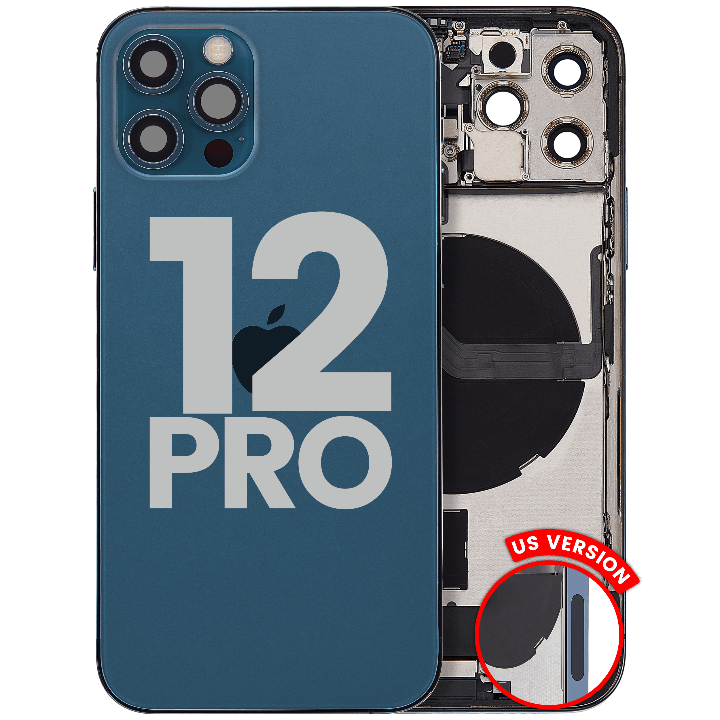 Backcover/Rahmen mit Ladebuchse Flex für iPhone 12 Pro US, Pacific Blue, Qualitä