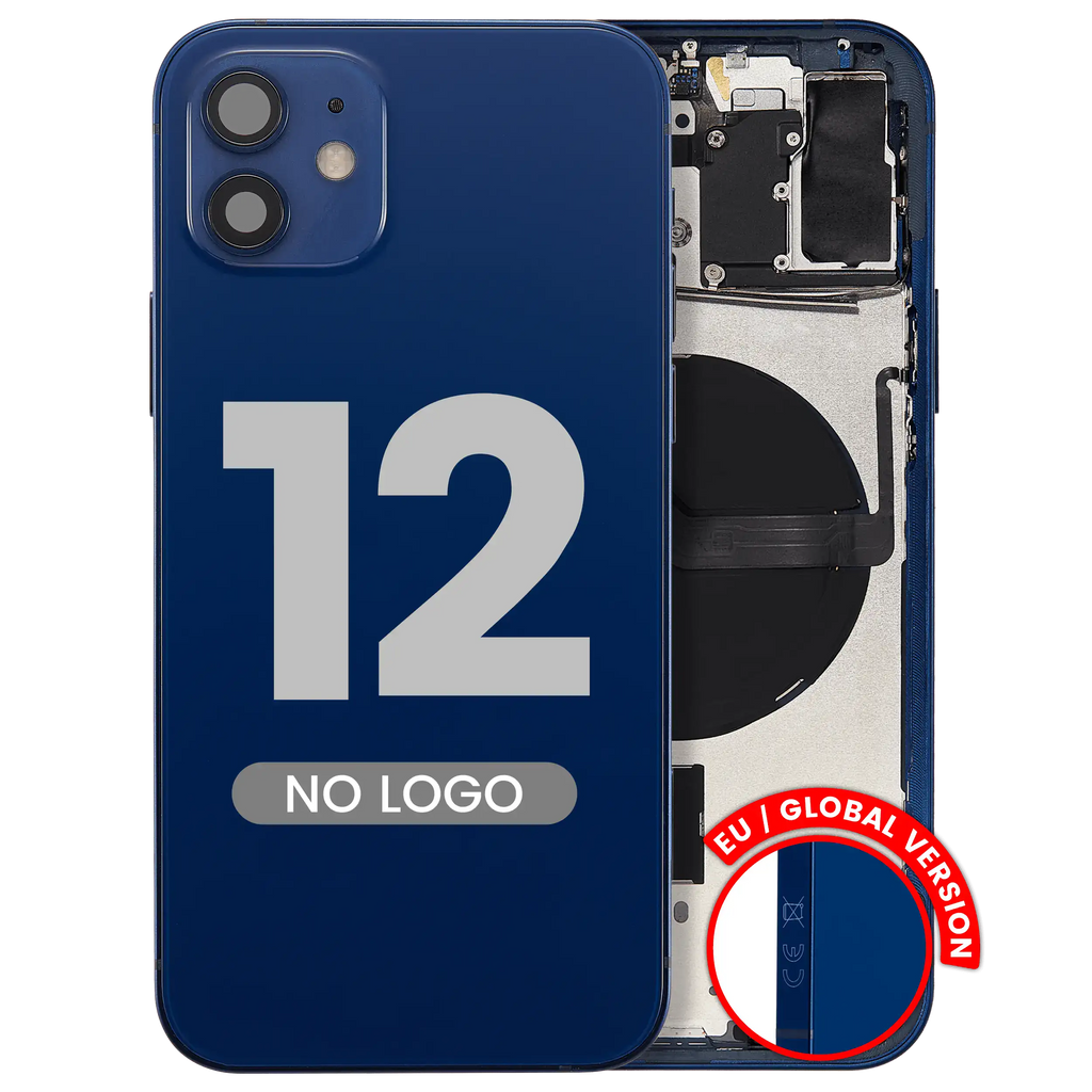 Back Cover/Frame with Small Parts for iPhone 12 (EU / Global Version) (Aftermarket Plus) (Blue)