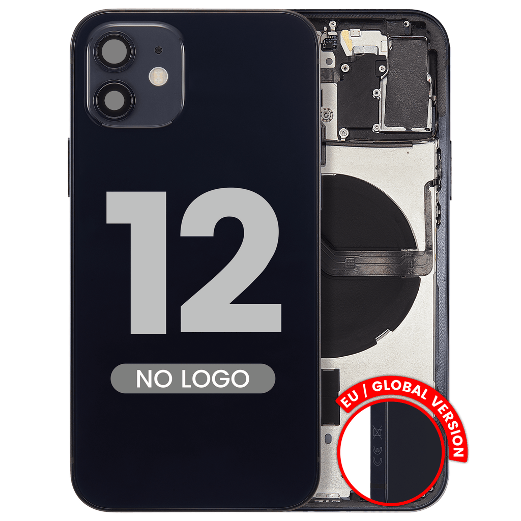 Back Cover/Frame with Small Parts for iPhone 12 (EU / Global Version) (Aftermarket Plus) (Black)