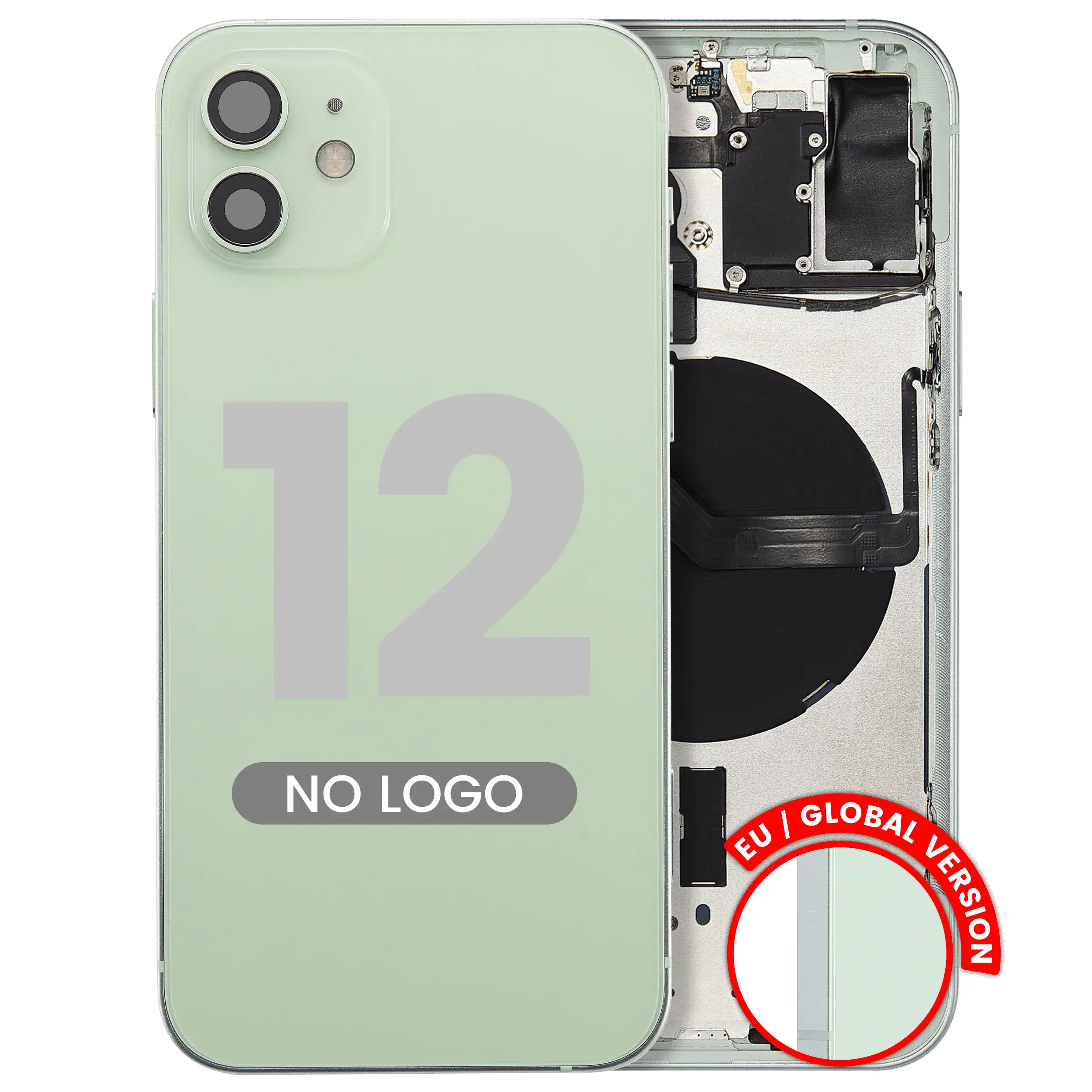 Back Cover/Frame with Small Parts for iPhone 12 (EU / Global Version) (Aftermarket Plus) (Green)