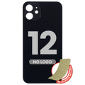 Backcover iPhone 12 Schwarz ohne Logo großes Kameraloch 3M-Klebstoff